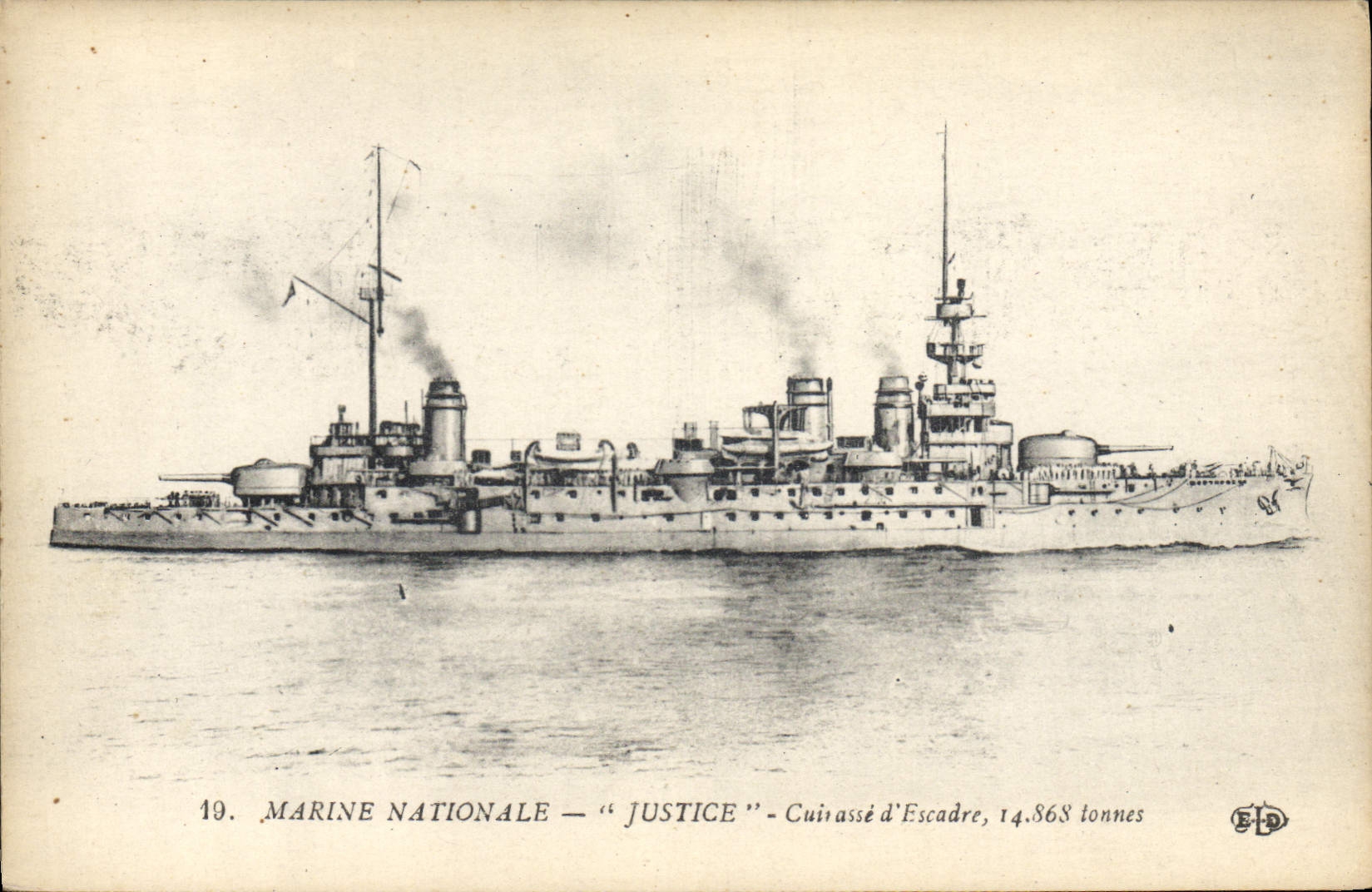 CPA Bateau Justice Cuirasse d'escadre