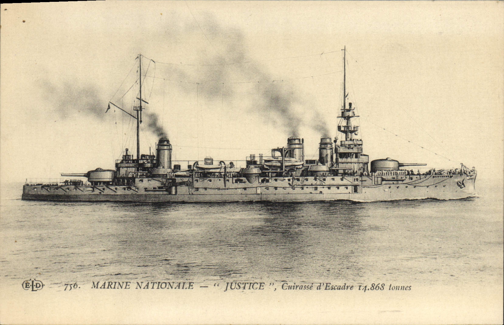 CPA Bateau Justice Cuirasse d'escadre