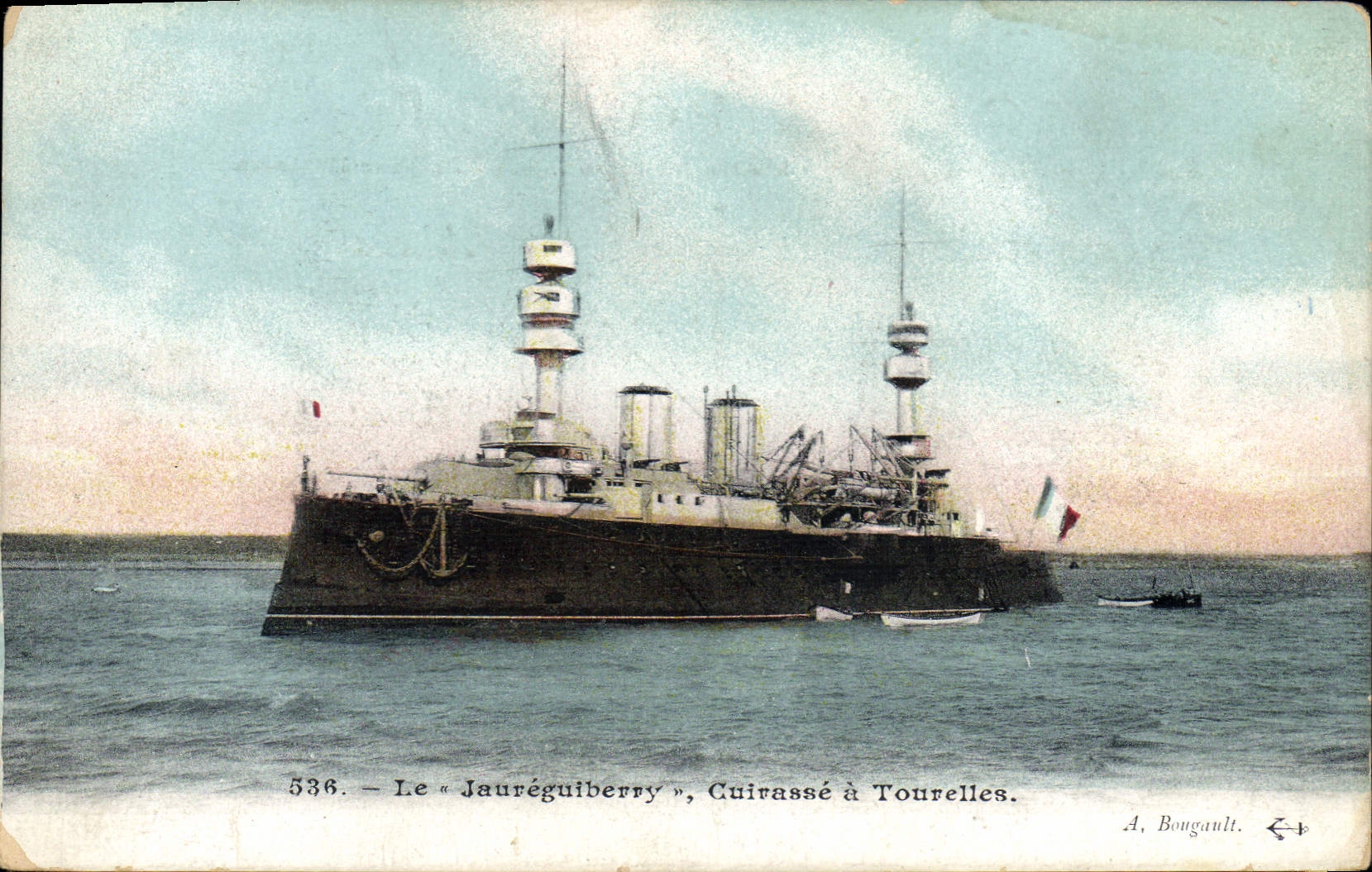 CPA Bateau Le Jaureguiberry Cuirasse a tourelles