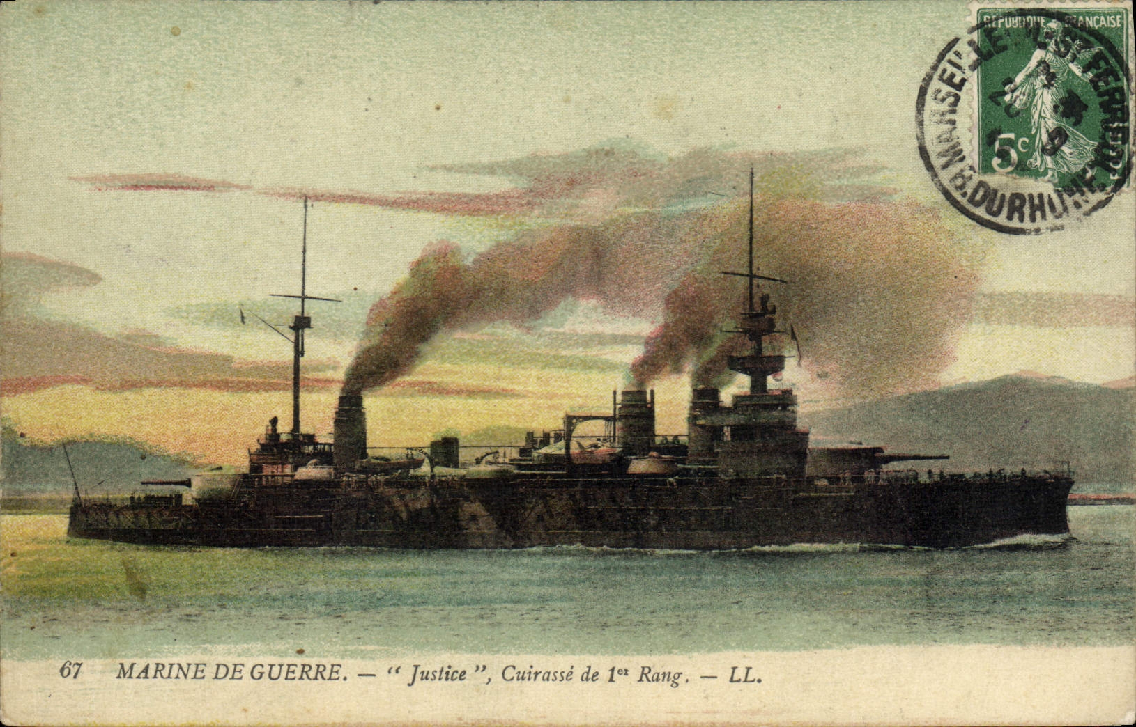 CPA Bateau Justice Cuirasse de 1er rang