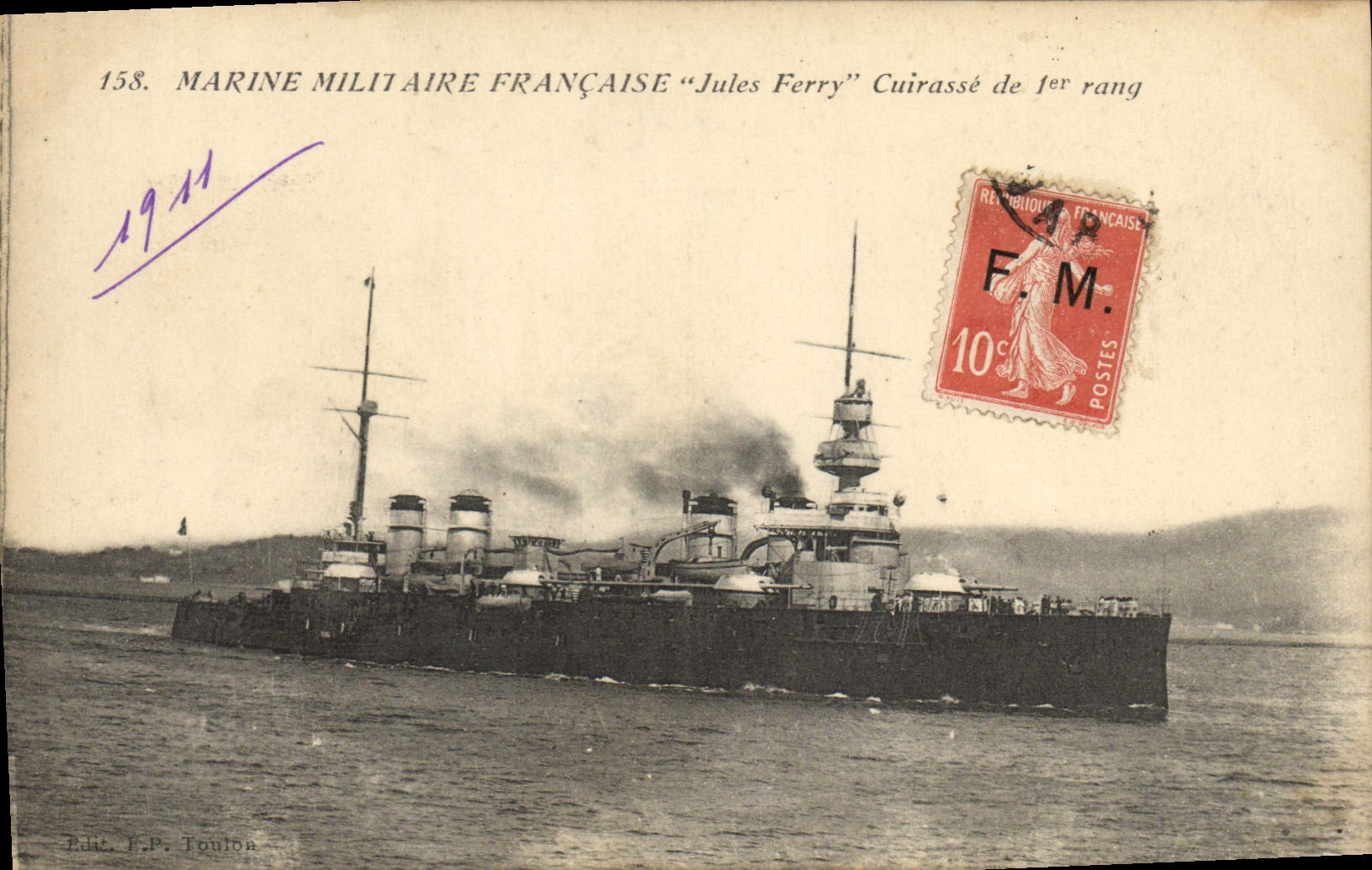 CPA Bateau Jules Ferry Cuirasse de 1er rang