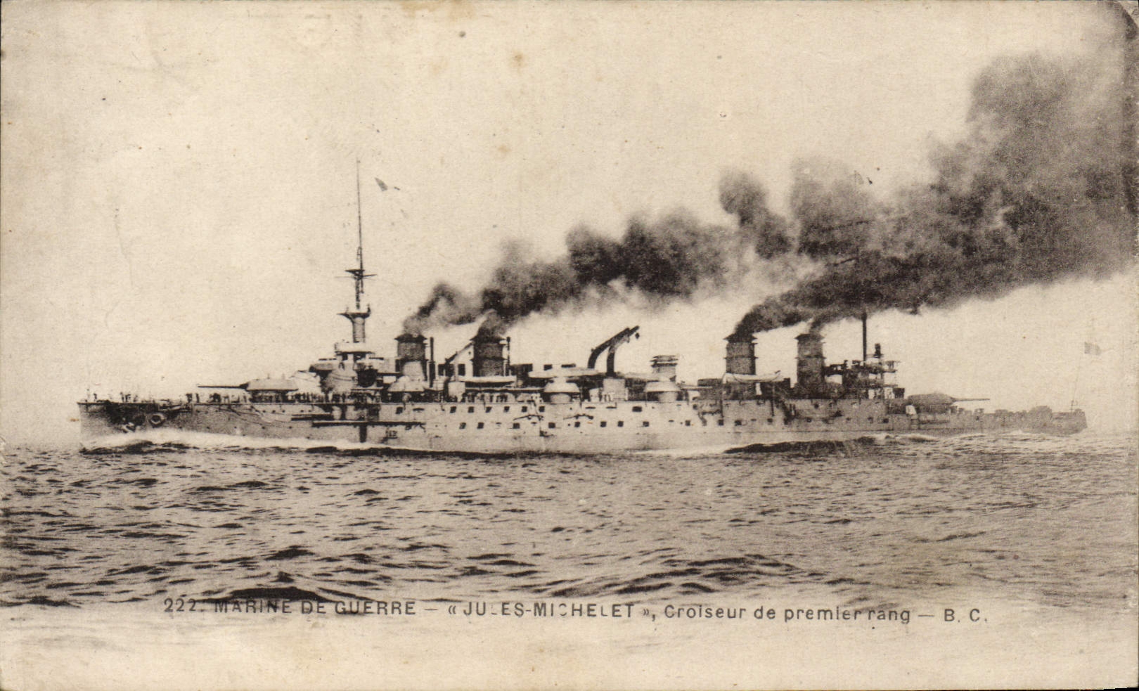 Vintage Postcard Boat Jules Michelet Cruiser of First Rank