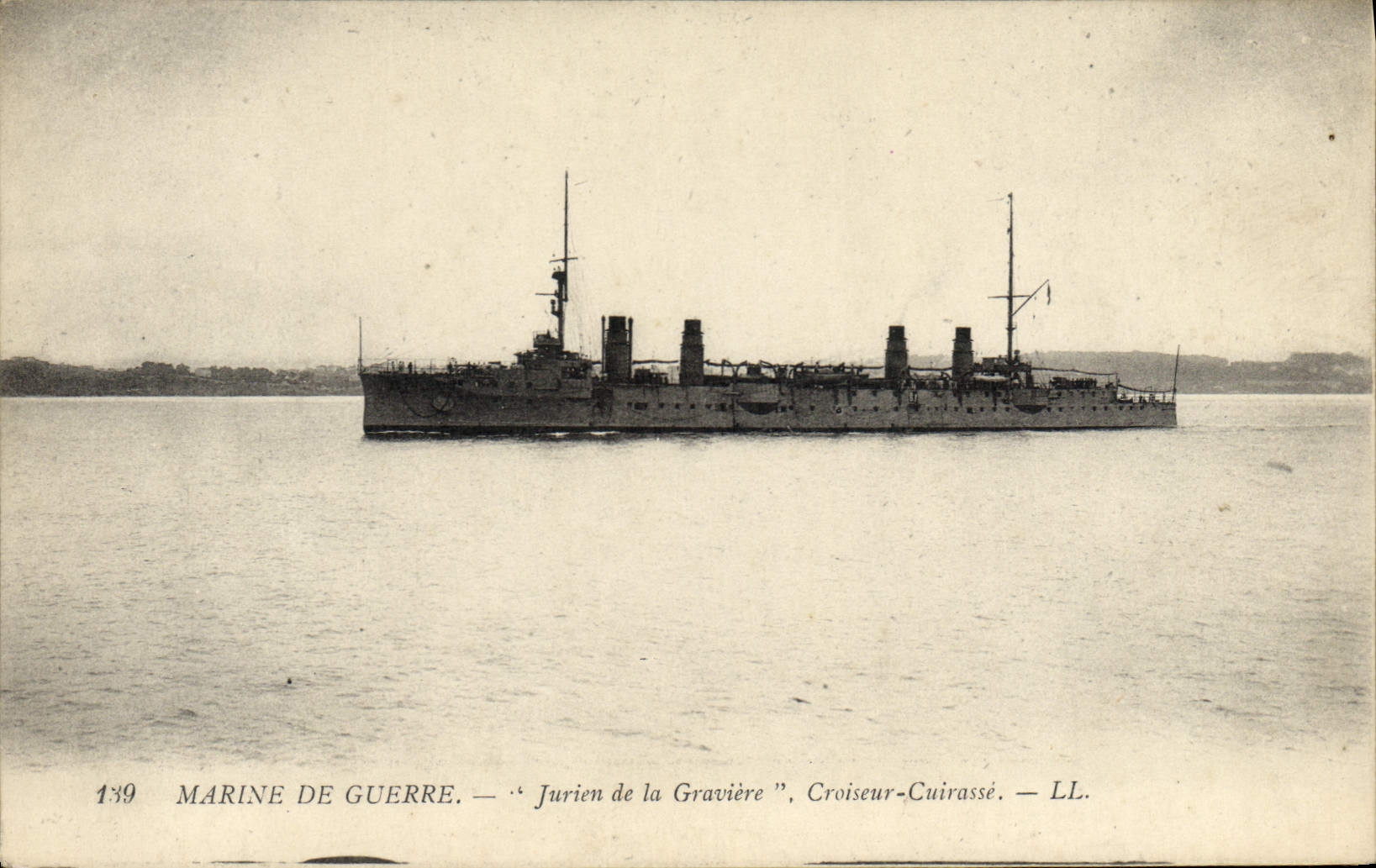 CPA Bateau Jurien de la Graviere Croiseur Cuirasse
