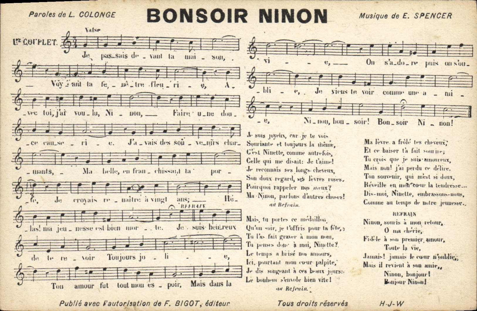 CPA Bonsoir Ninon Spencer Colonge