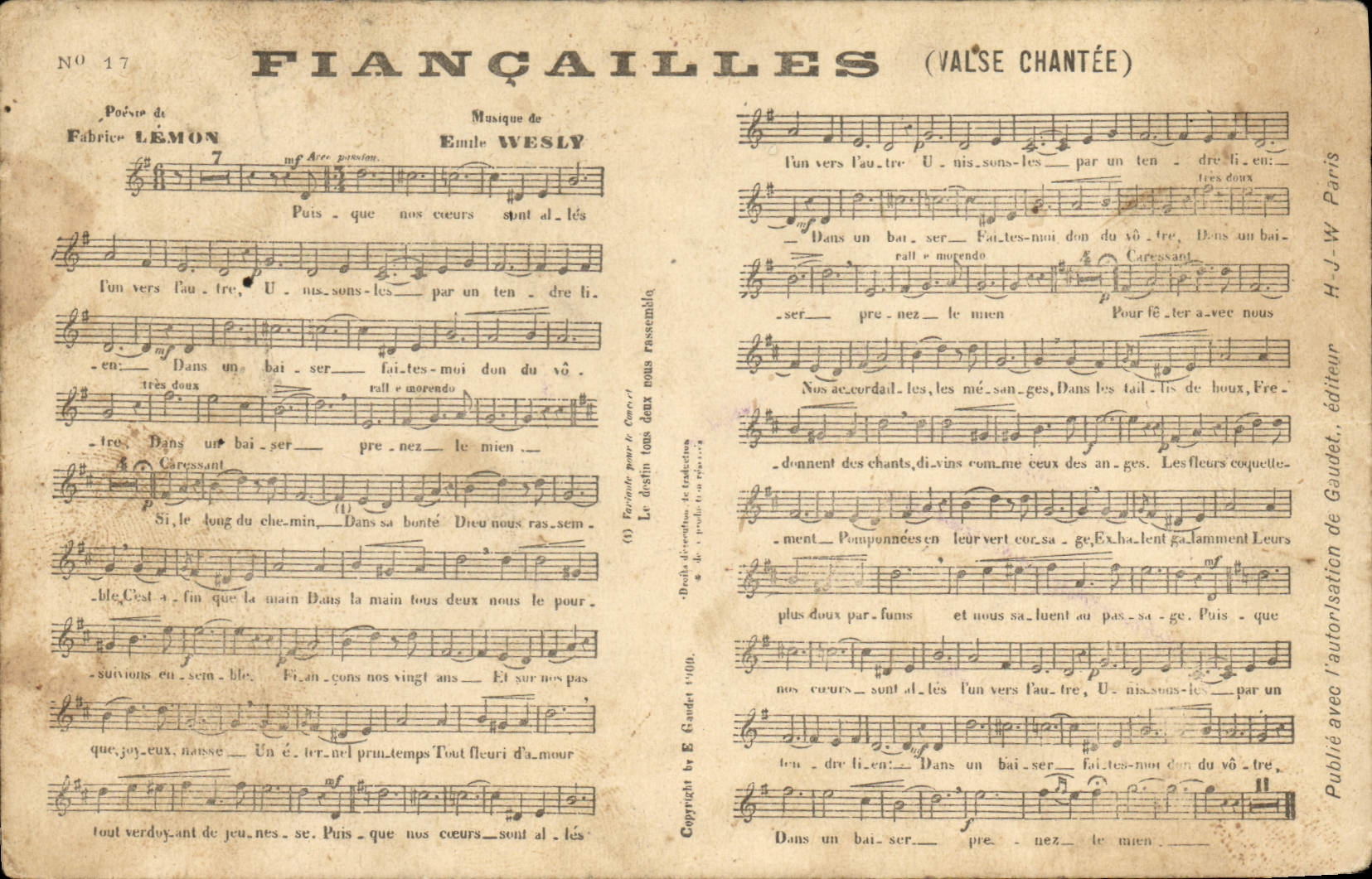 CPA Fiancailles Lemon Wesly