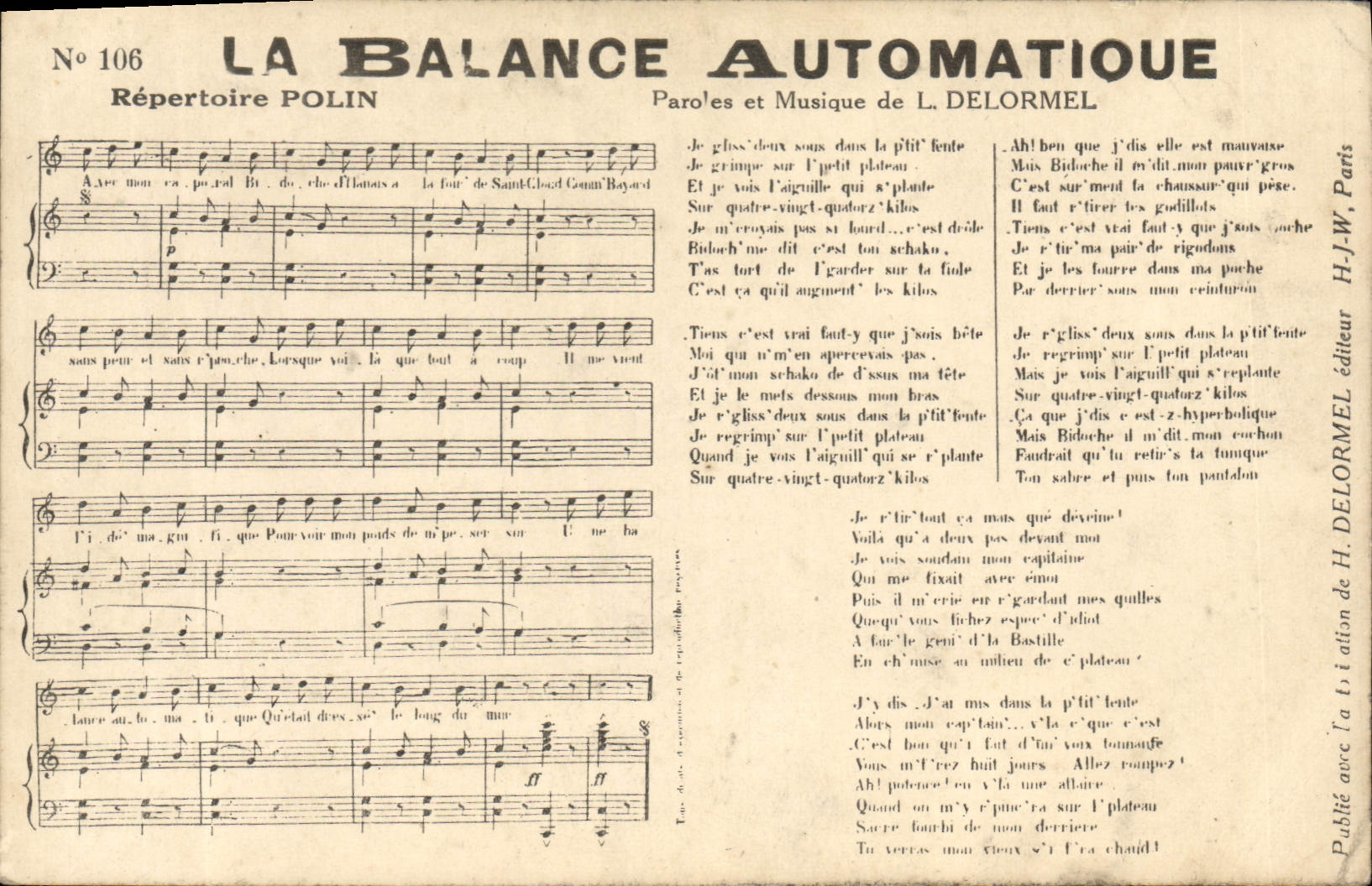 Postal la balanza automática Polin Delormel