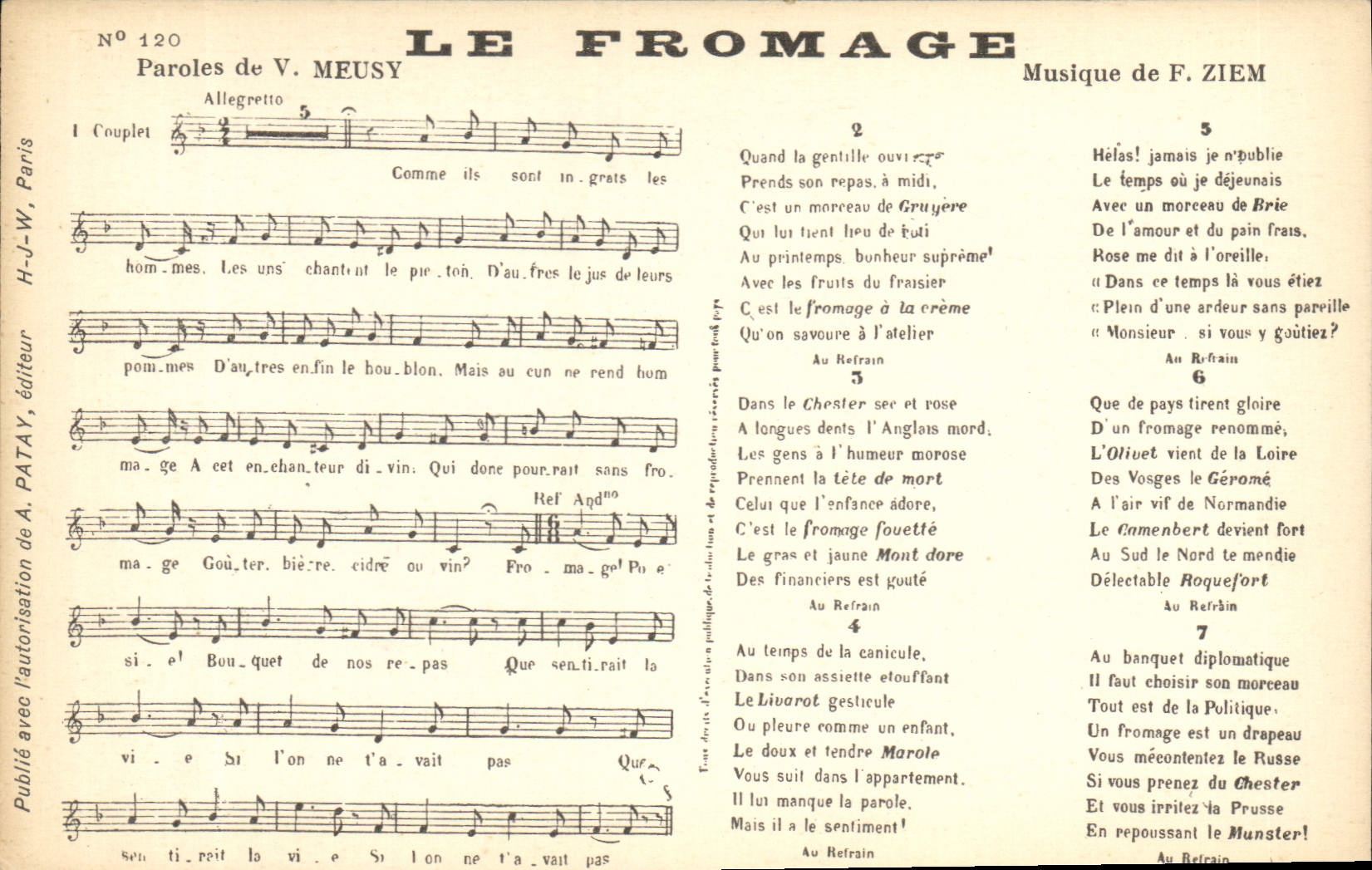CPA Le fromage meusy Ziem