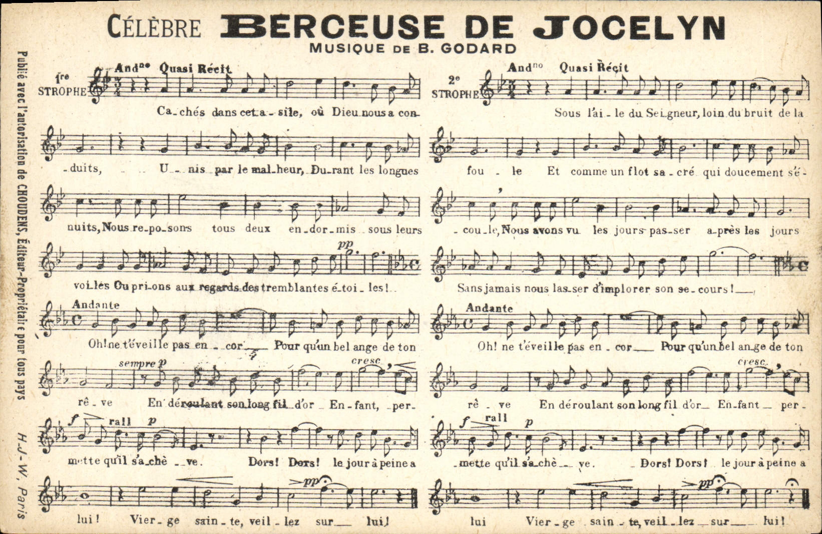CPA Celebre Berceuse de Jocelyn Godard