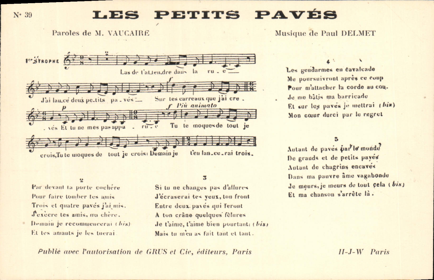 Postal el pequeños pavimentada Vaucaire Paul Delmet