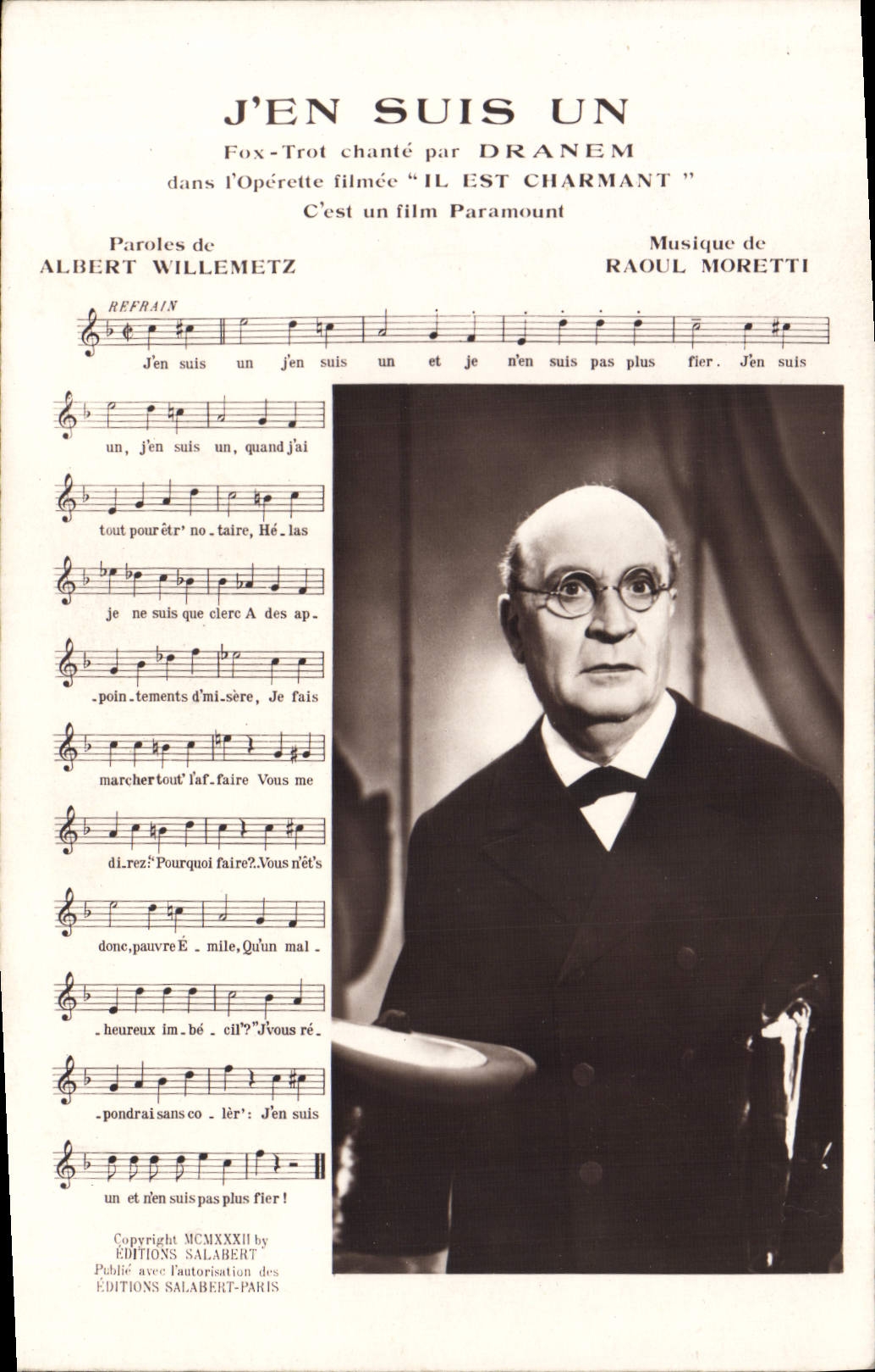 Postal soy un Albert Willemetz Raoul Moretti