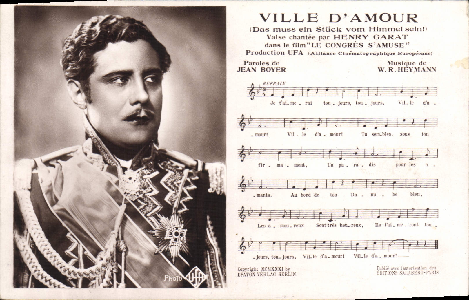 CPA Ville d'amour Jean Boyer Heymann