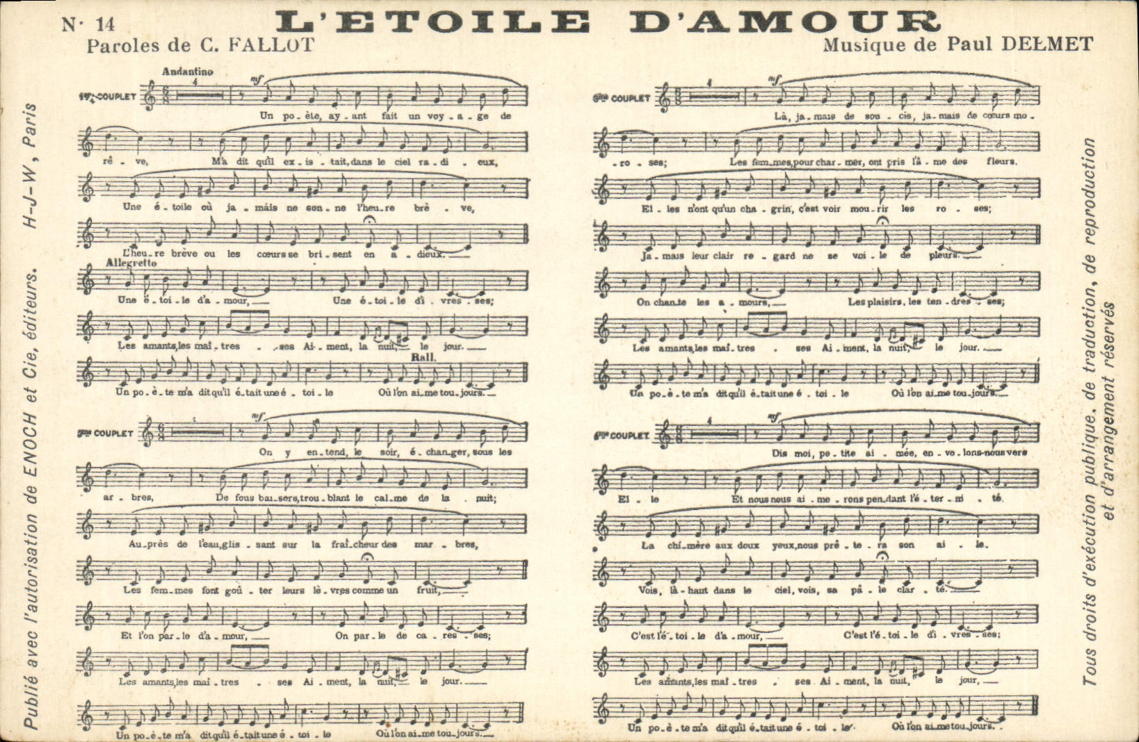 Postal la estrella de mour Linterna Paul Delmet