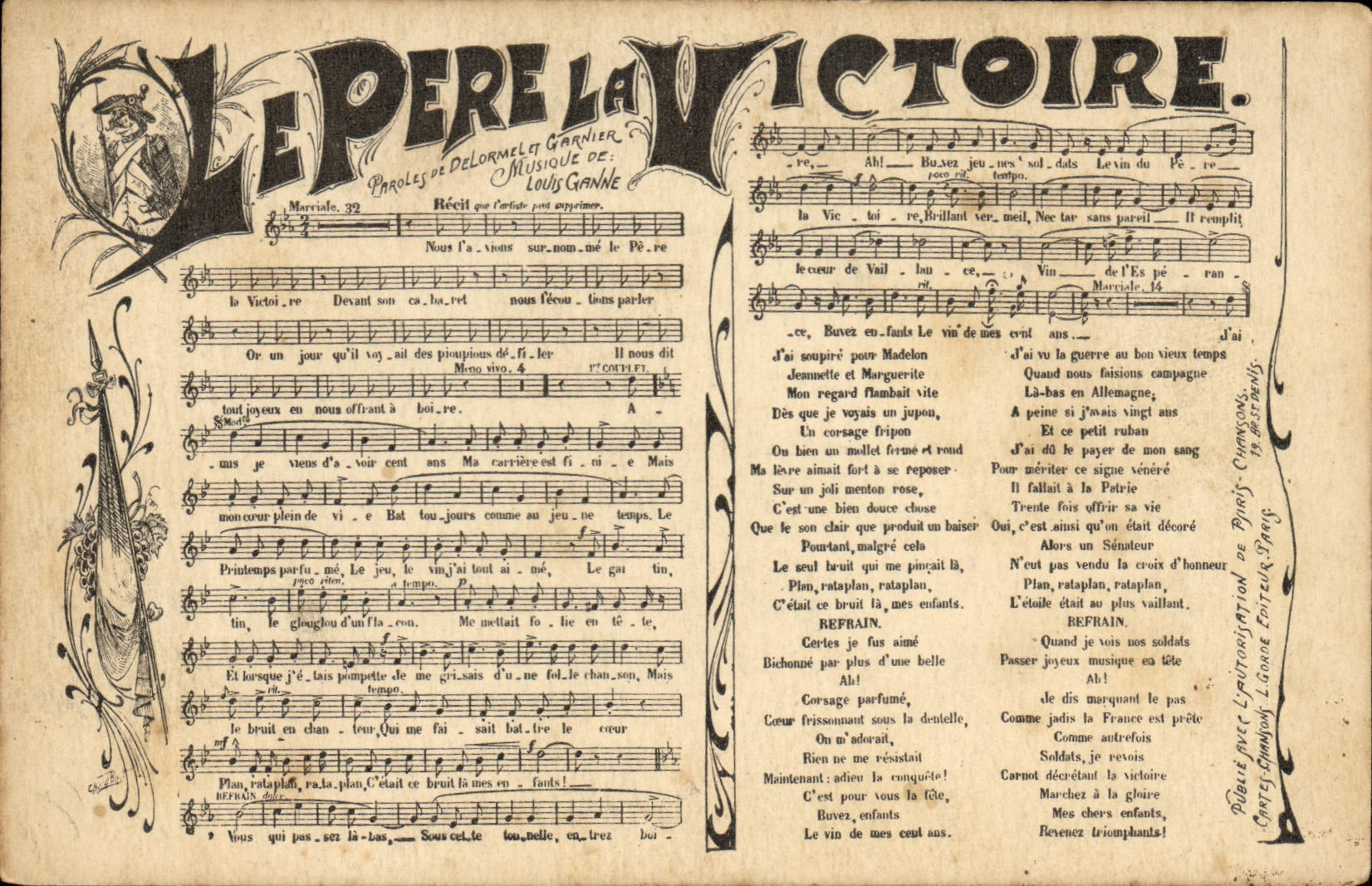 Postal el Padre la Victoria Delormel Garnier Louis Ganne