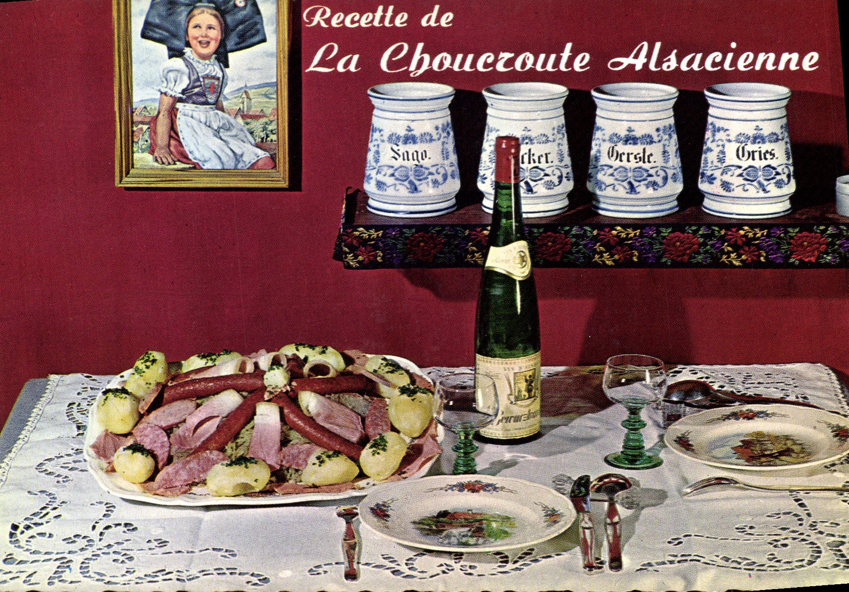 CPM Recette de La Choucroute Alsacienne