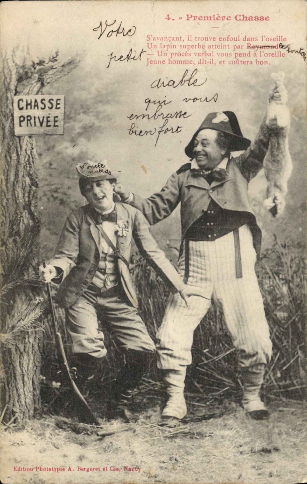 Vintage Postcard Fantasy Child the First hunting Hunter