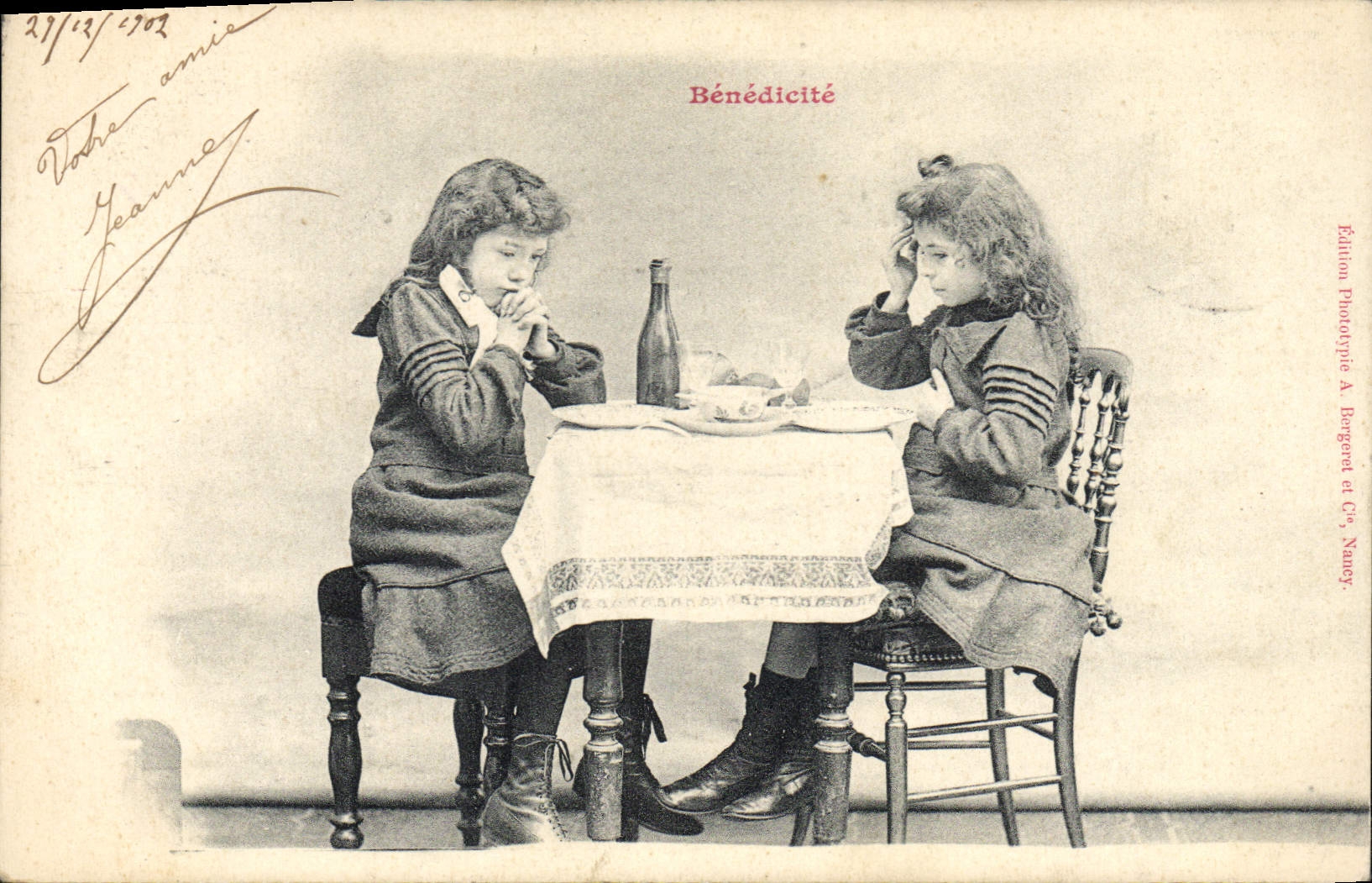 CPA Fantaisie Enfants Benedicite