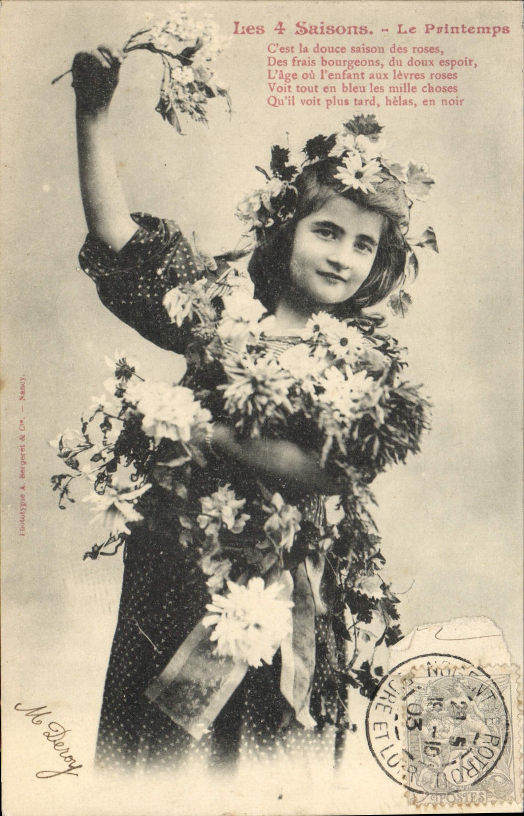 CPA Fantaisie Enfant Les quatre saisons Le printemps 