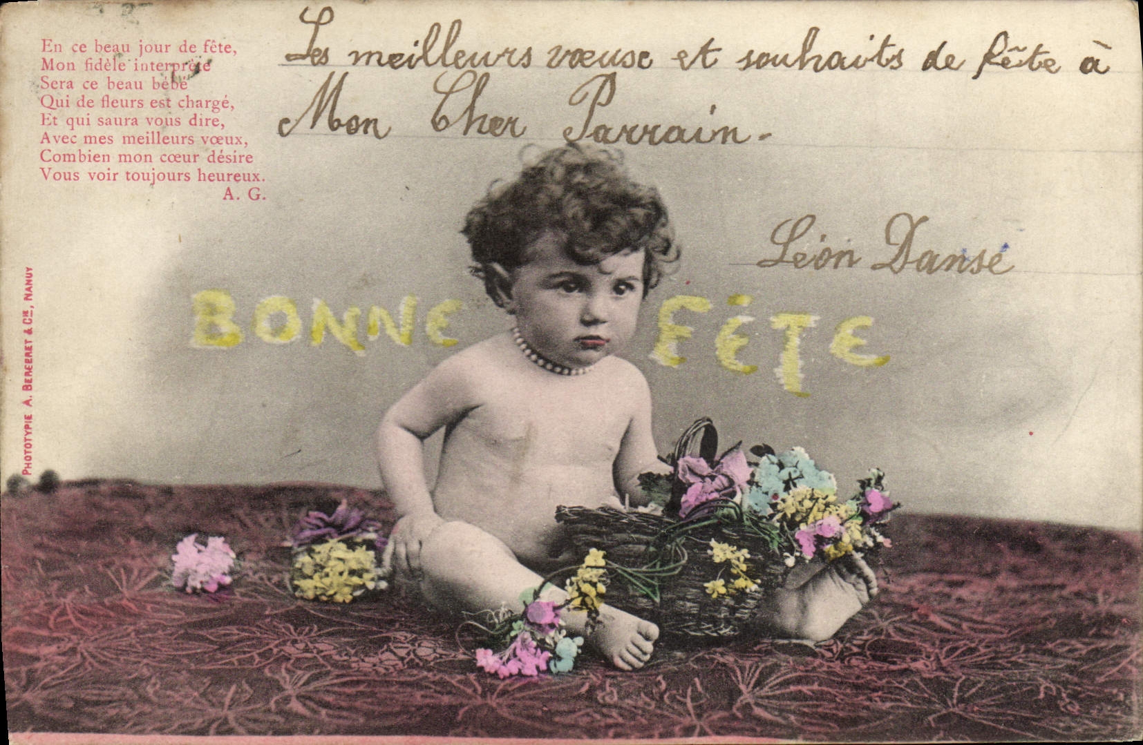 Vintage Postcard Fantaisie Children Good Child celebrates