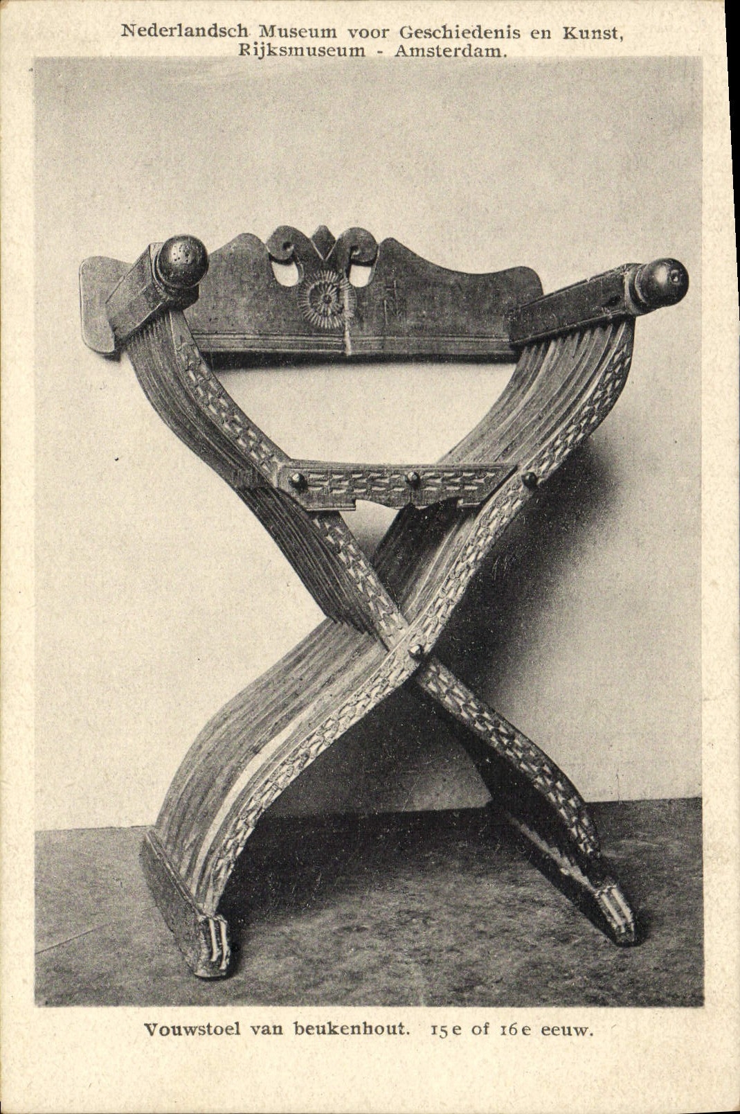 Vintage Postcard Rijksmuseum Amsterdam Vouwstoel