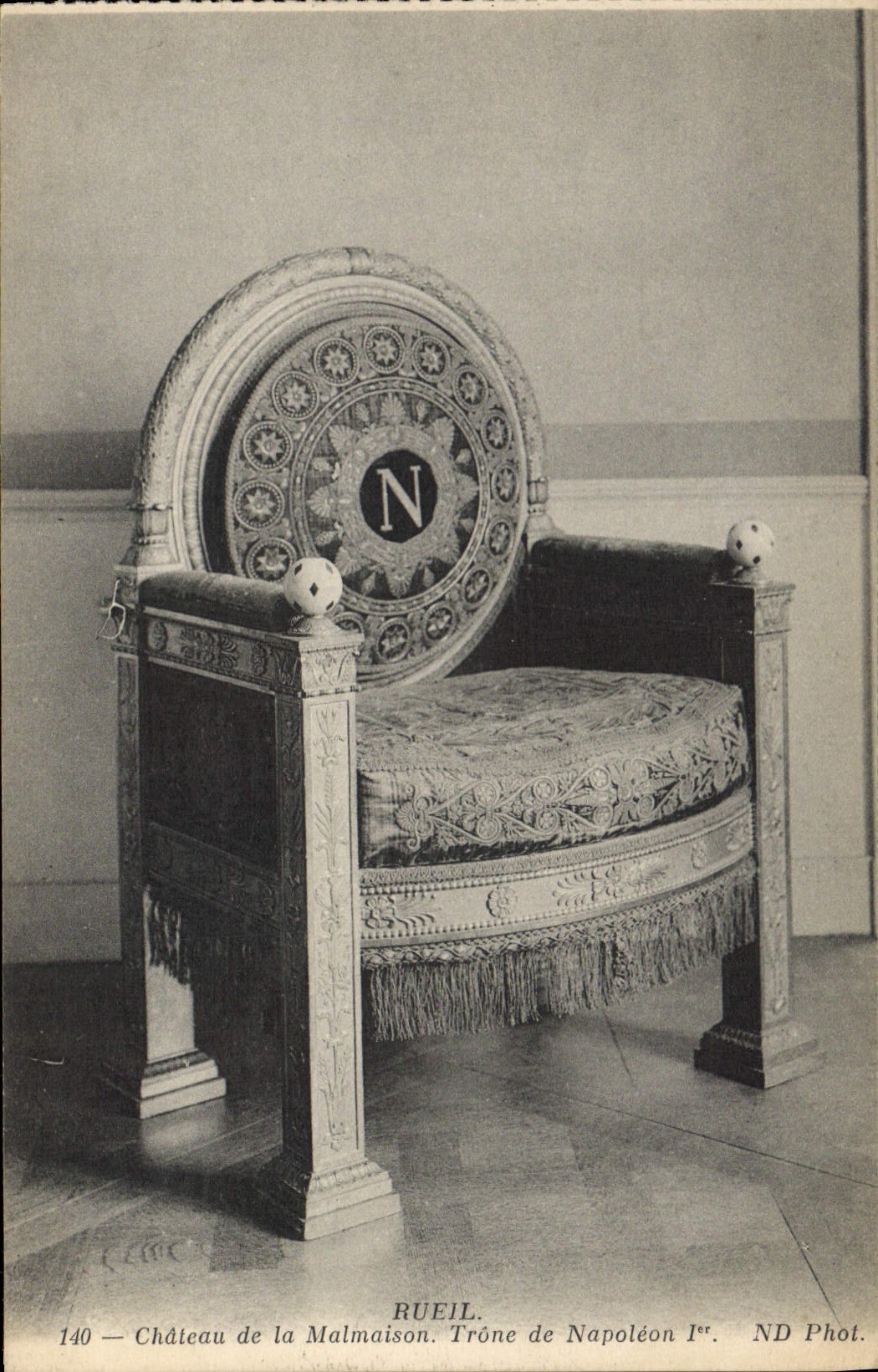 Vintage Postcard Rueil Castle of Malmaison Throne of Napoleon 1st