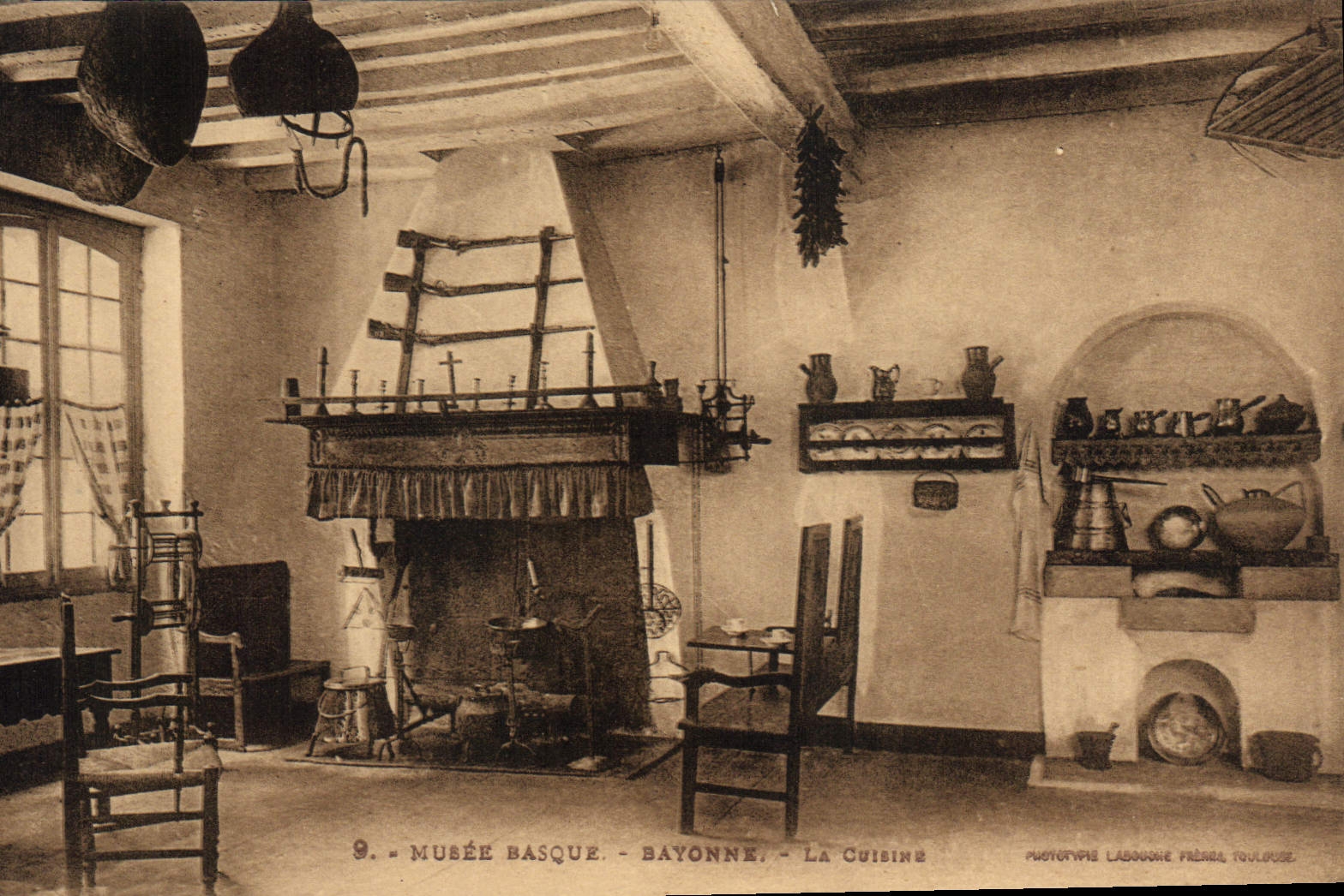 Vintage Postcard Museum Bayonne Basque kitchen
