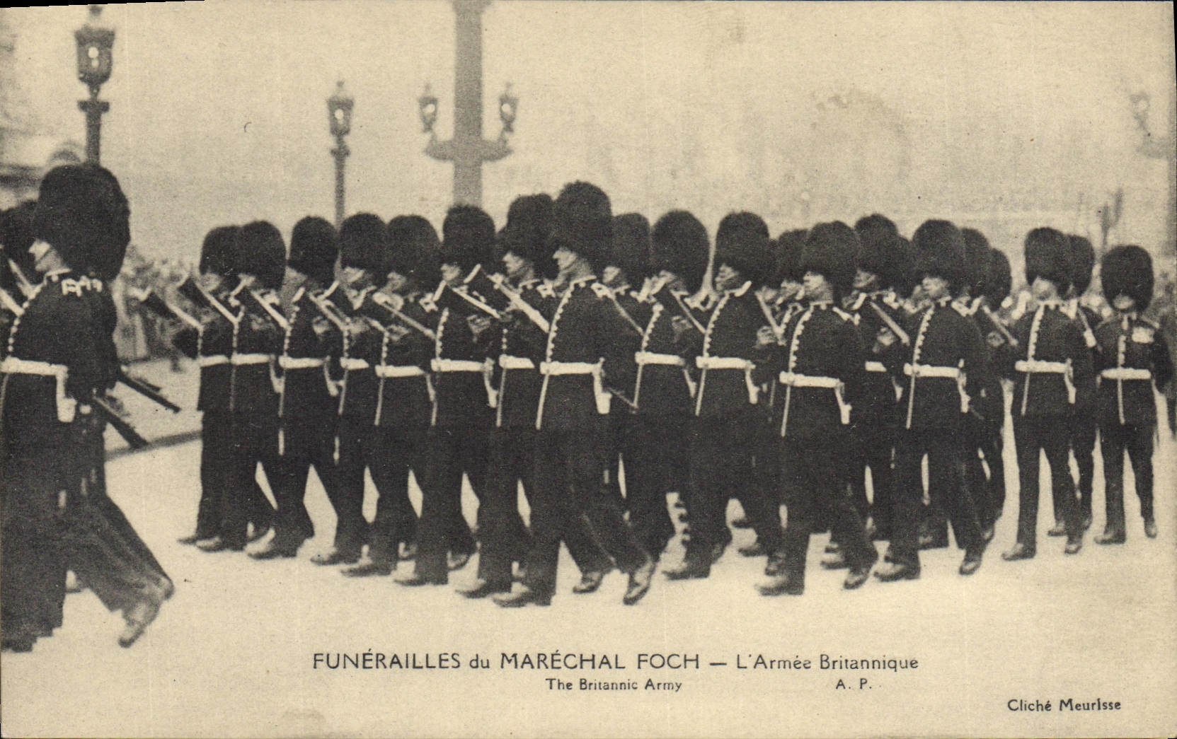 CPA Funerailles du Marechal Foch L'armee Britannique