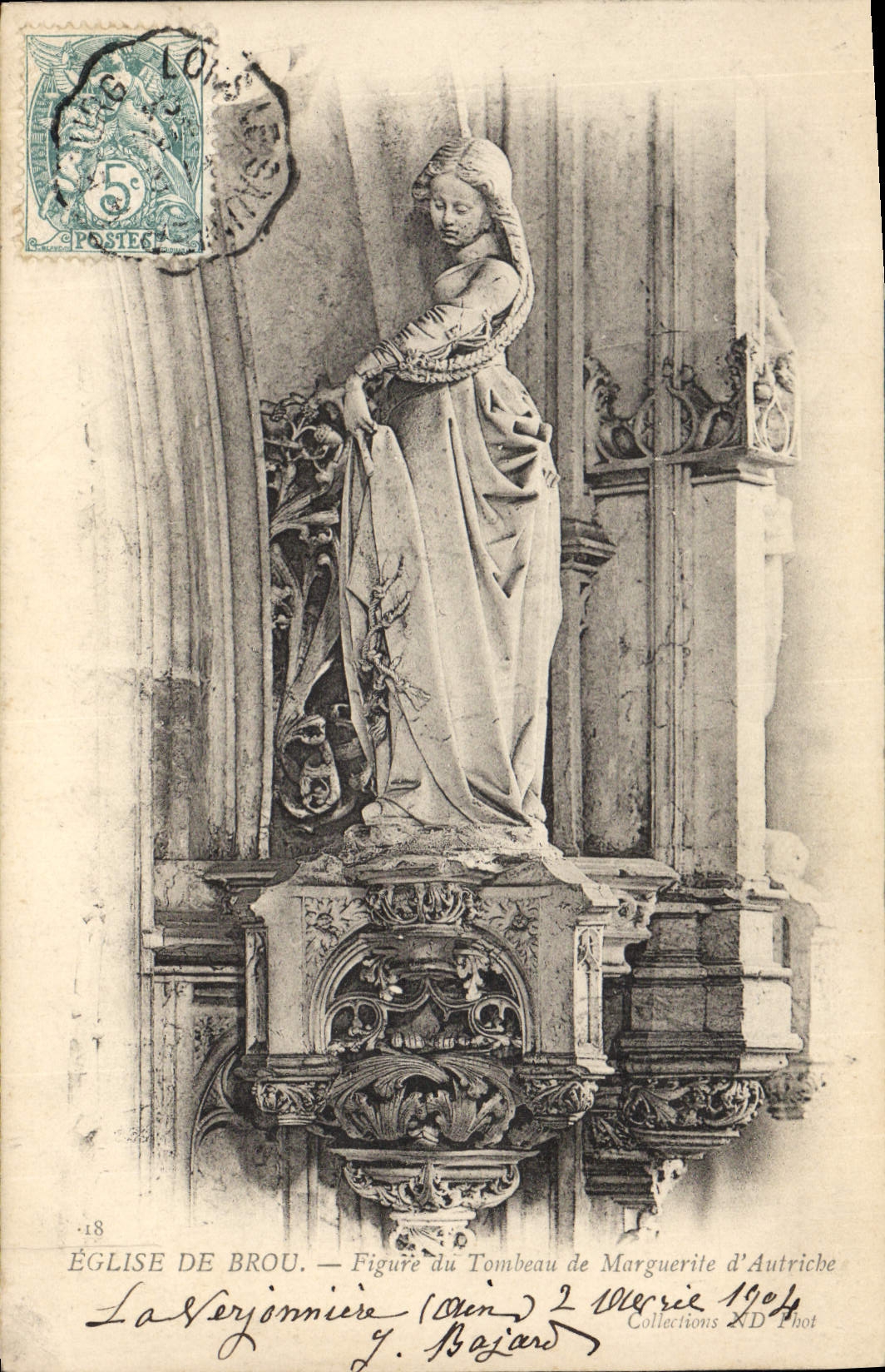 CPA Eglise de Brou Figure du tombeau de Marguerite d'Autriche 
