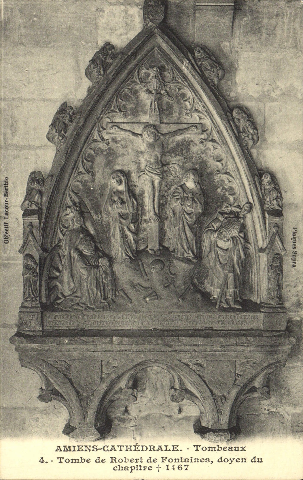Postal Amiens Catedral Tumbas Tumba de Robert de Fuentes decano del capítulo