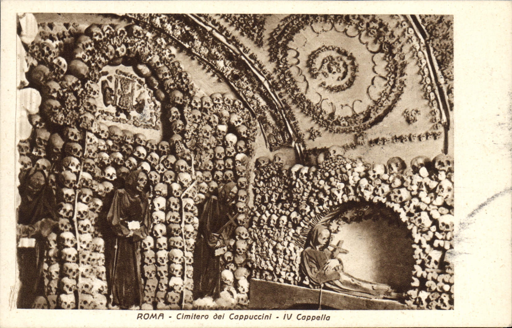 Vintage Postcard Roma Cimitiero dei Cappucini