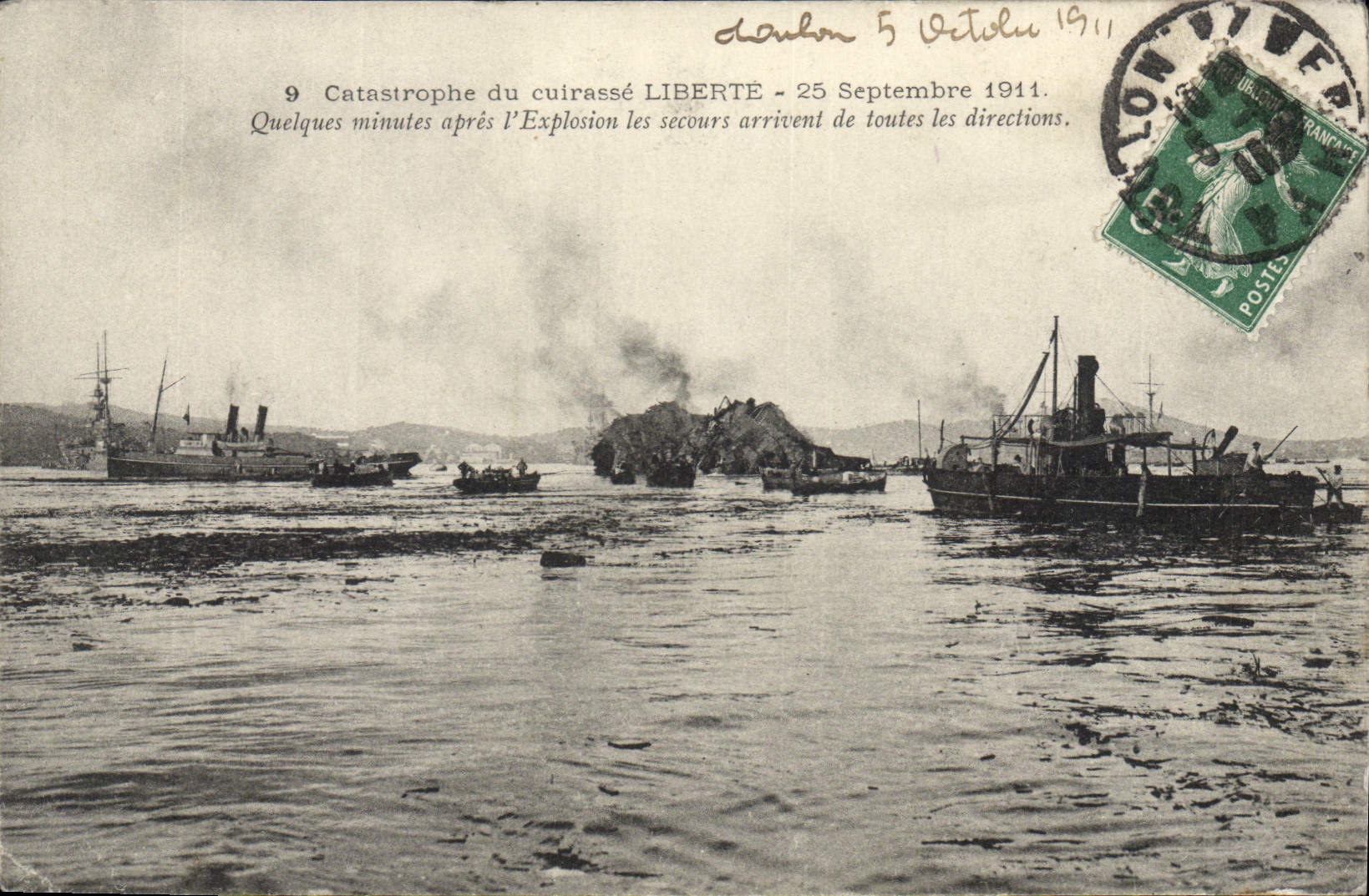 CPA Catastrophe du cuirasse Liberte