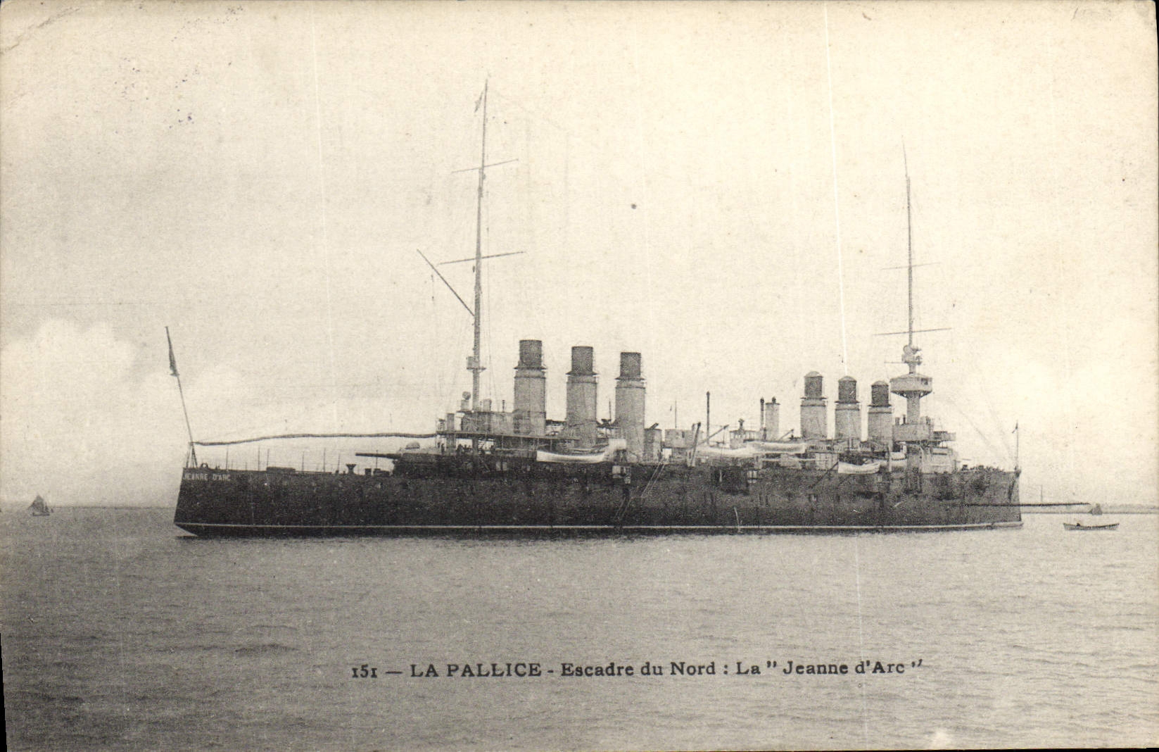 Vintage Postcard Boat Pallice Squadron of North the Joan of Arc