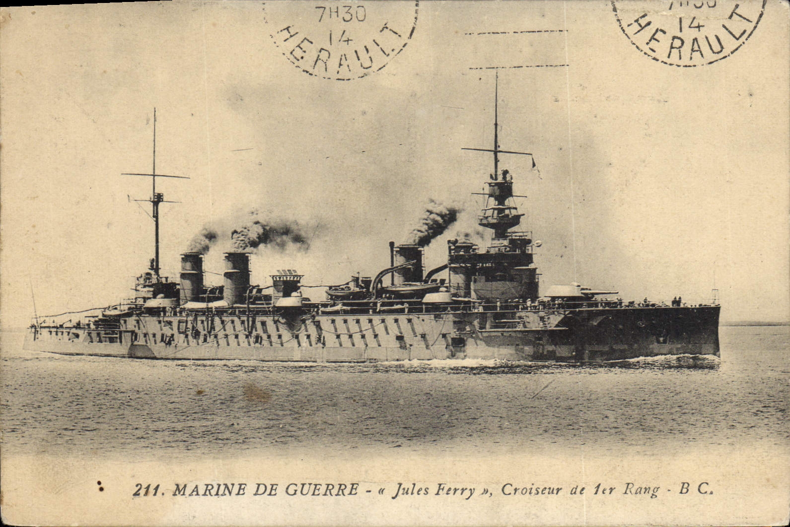 CPA Bateau Jules Ferry Croiseur de 1er rang