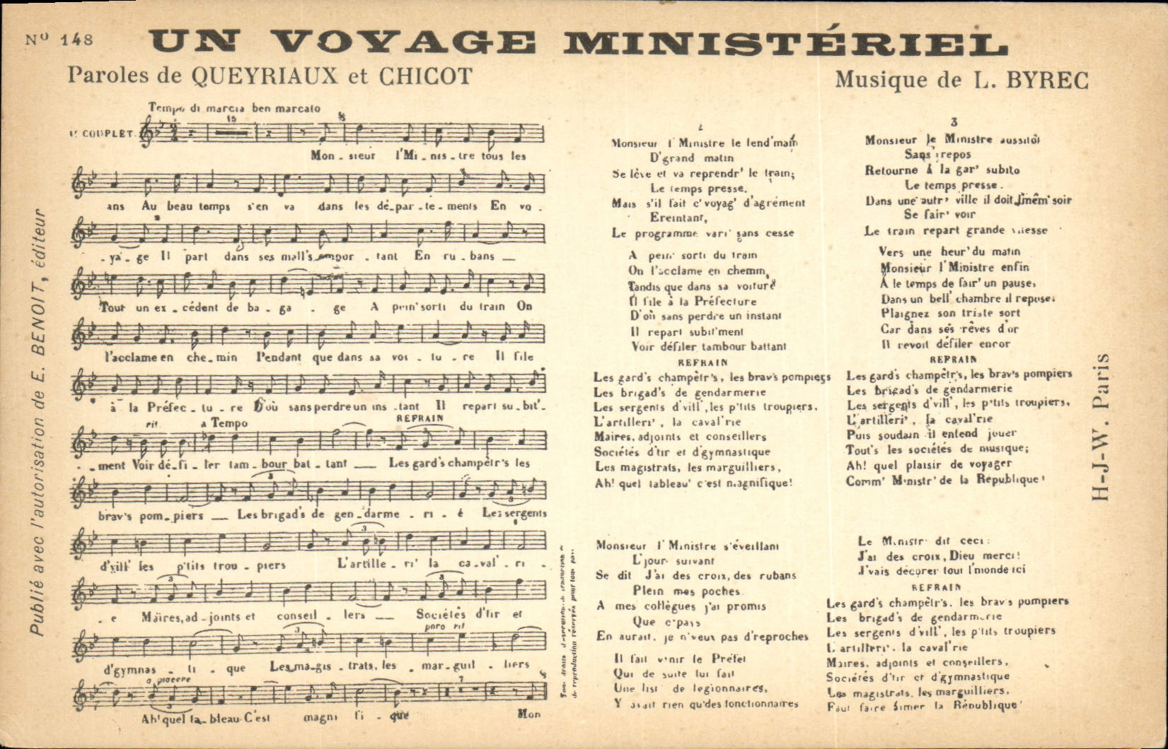 CPA Un voyage ministeriel Queyriaux Chicot Byrec