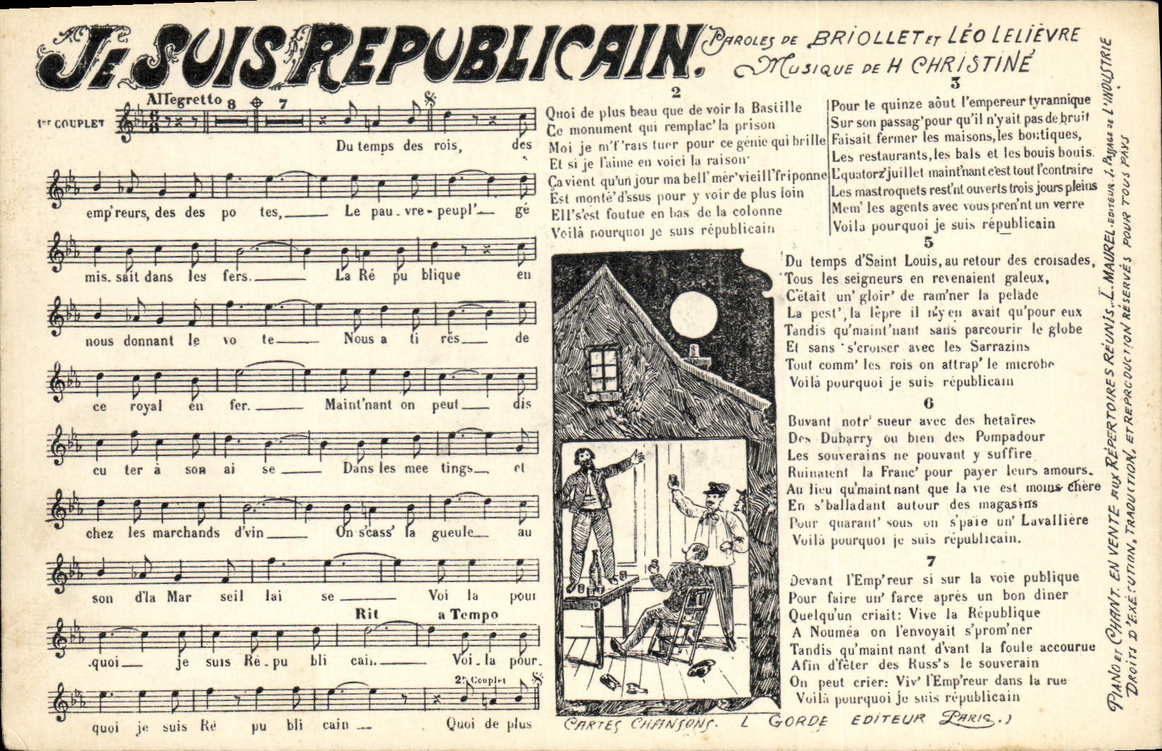 CPA Je suis Republicain Briollet Leo Lelievre Christine 