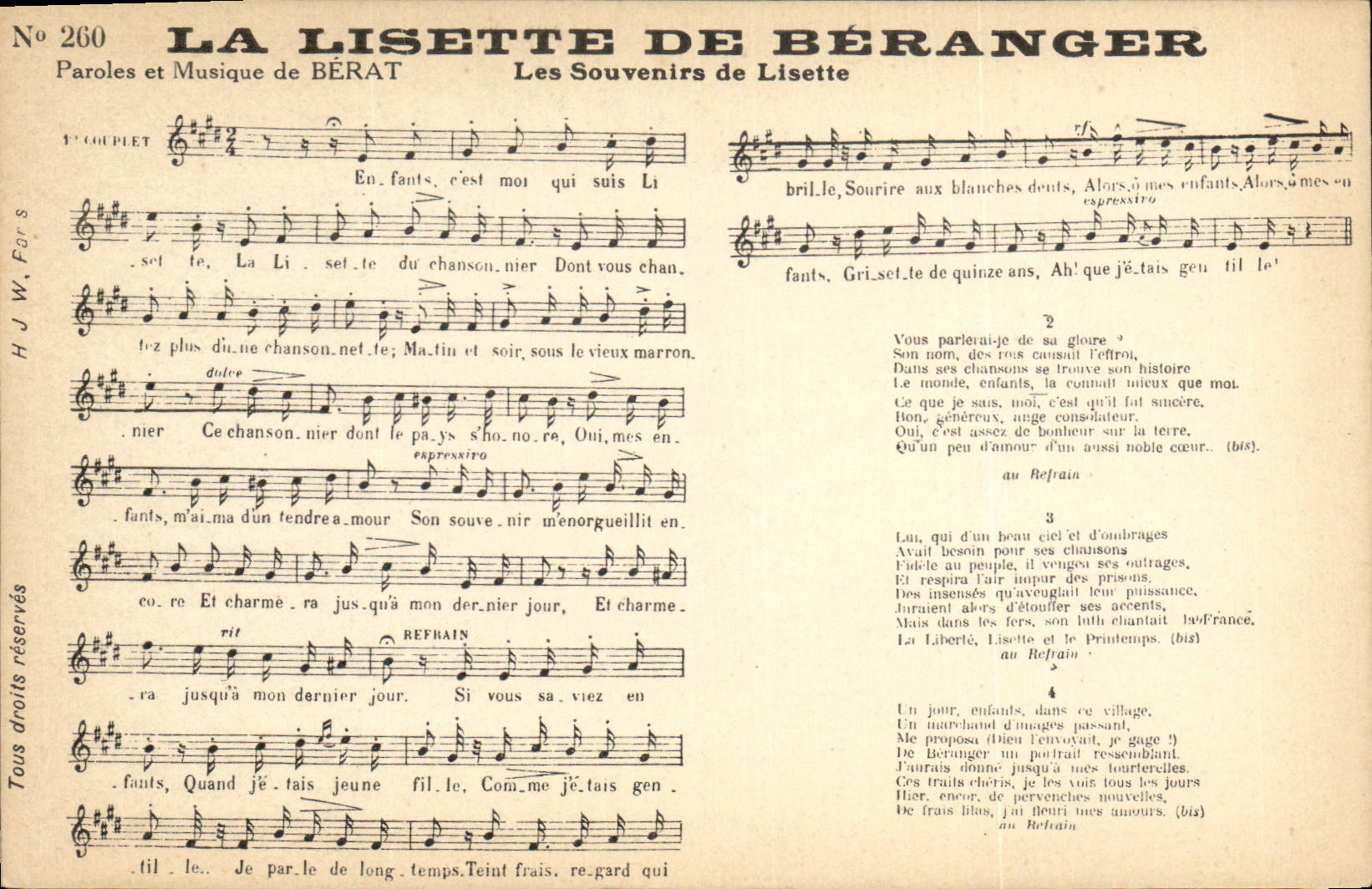 CPA La lisette de Beranger Berat Les souvenirs de Lisette