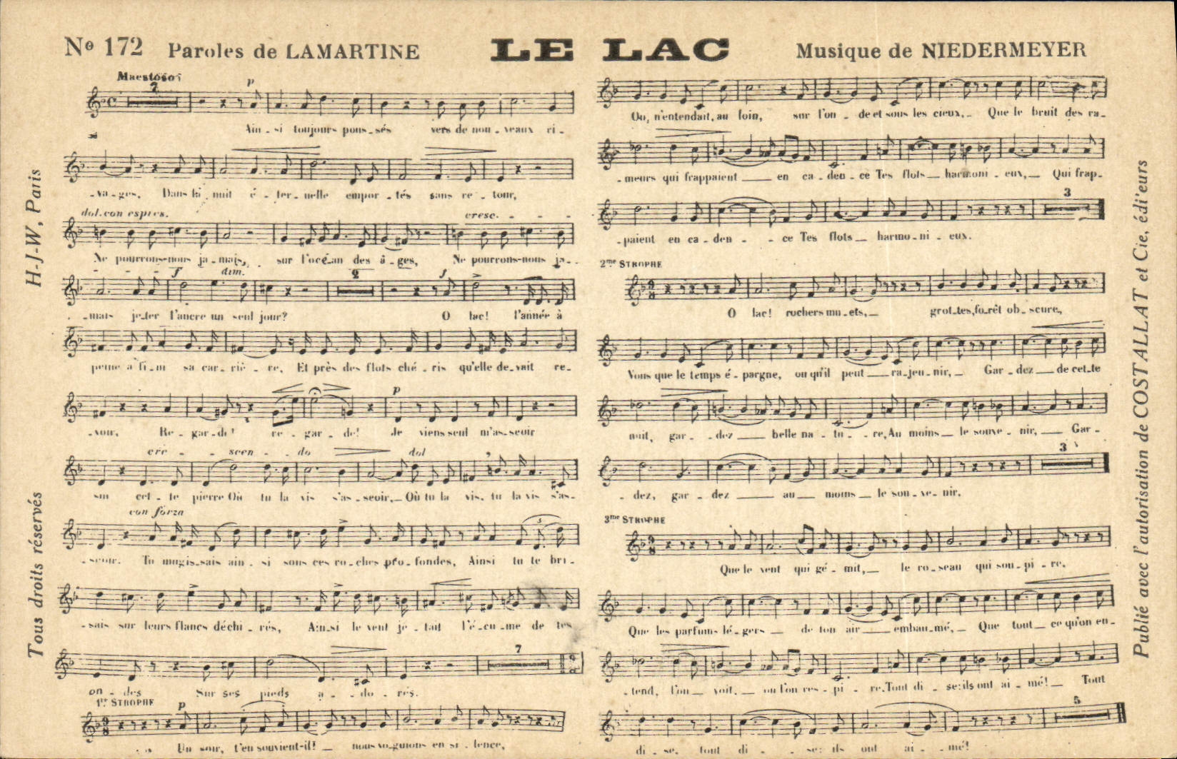 CPA le lac Lamartine Niedermeyer
