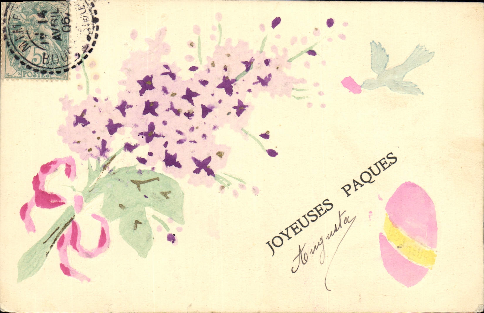 CPA Fantaisie Fleurs Paques