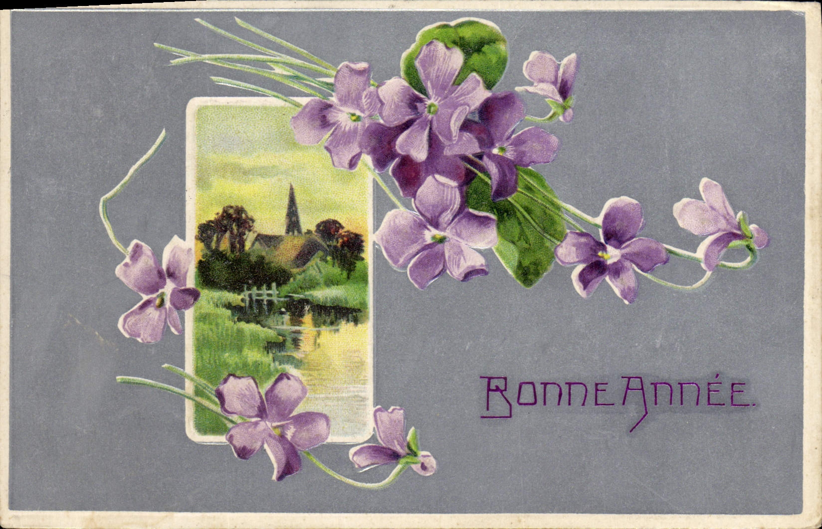 CPA Fantaisie Fleurs Bonne annee