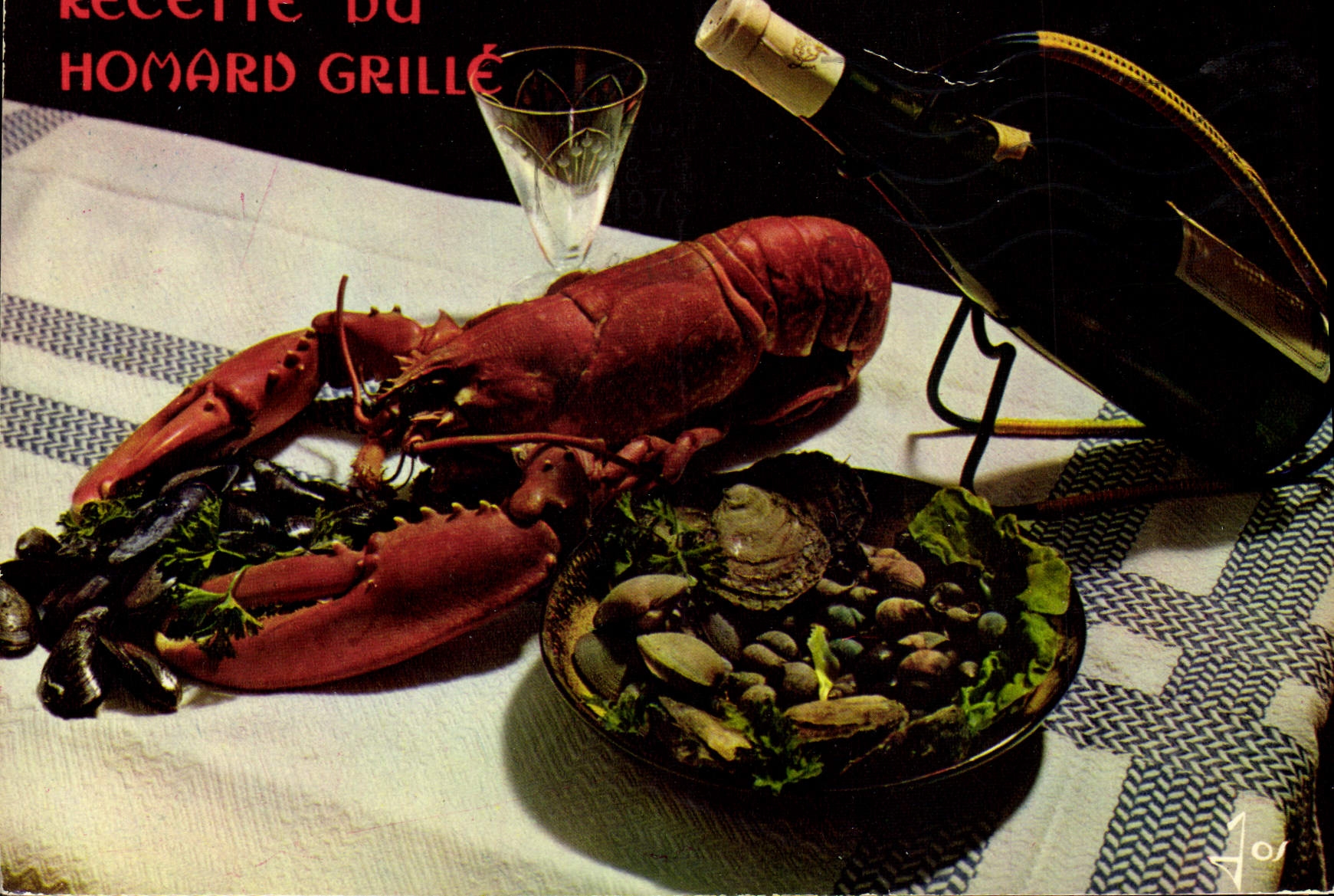 Modern Postcard Recette of Lobster roasts