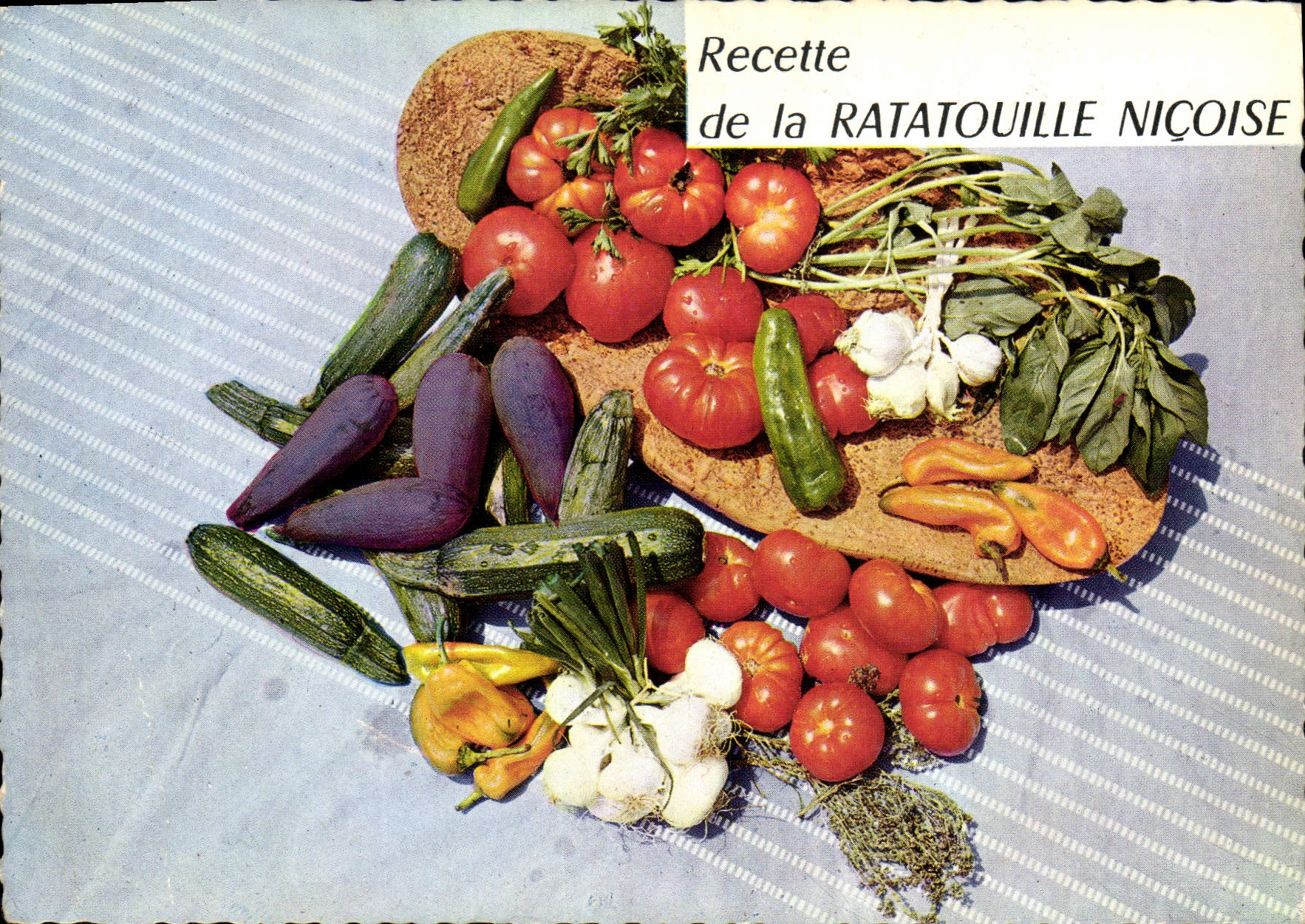 Modern Postcard Receipt of the Nicoise ratatouille