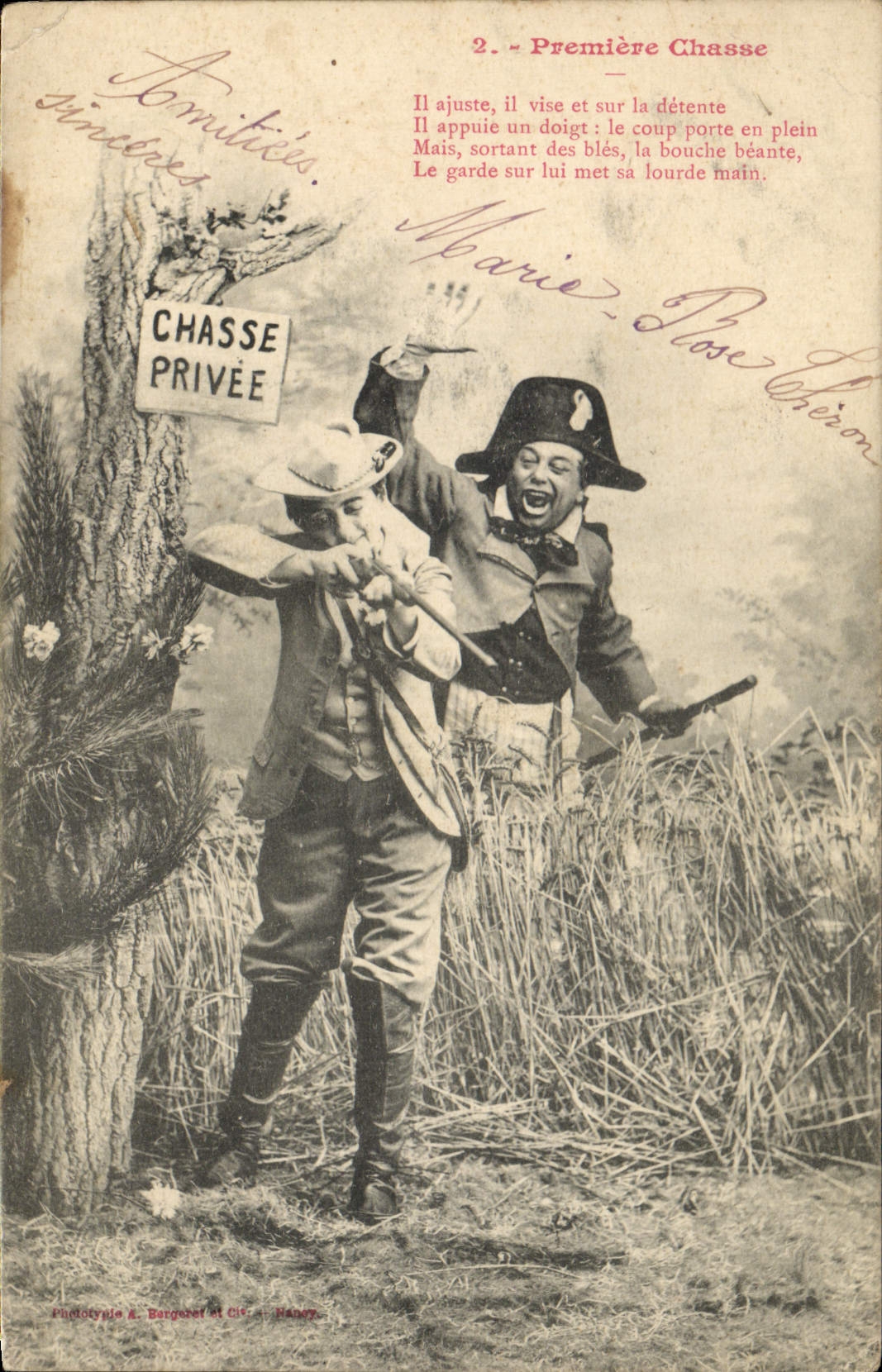 CPA Fantaisie Premiere chasse