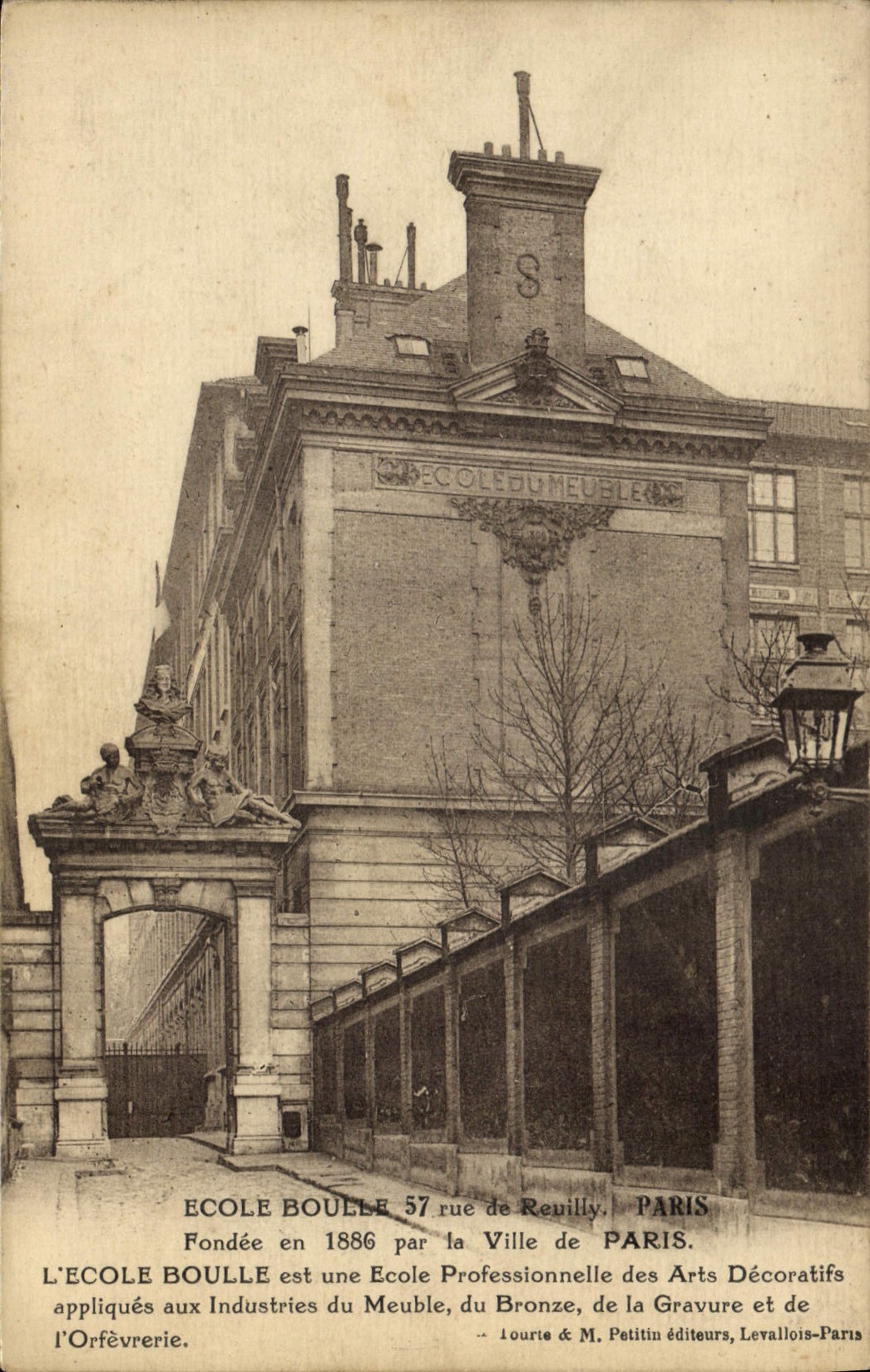 Postal Escuela Bola Rued e Reuilly París Artes Decorativo