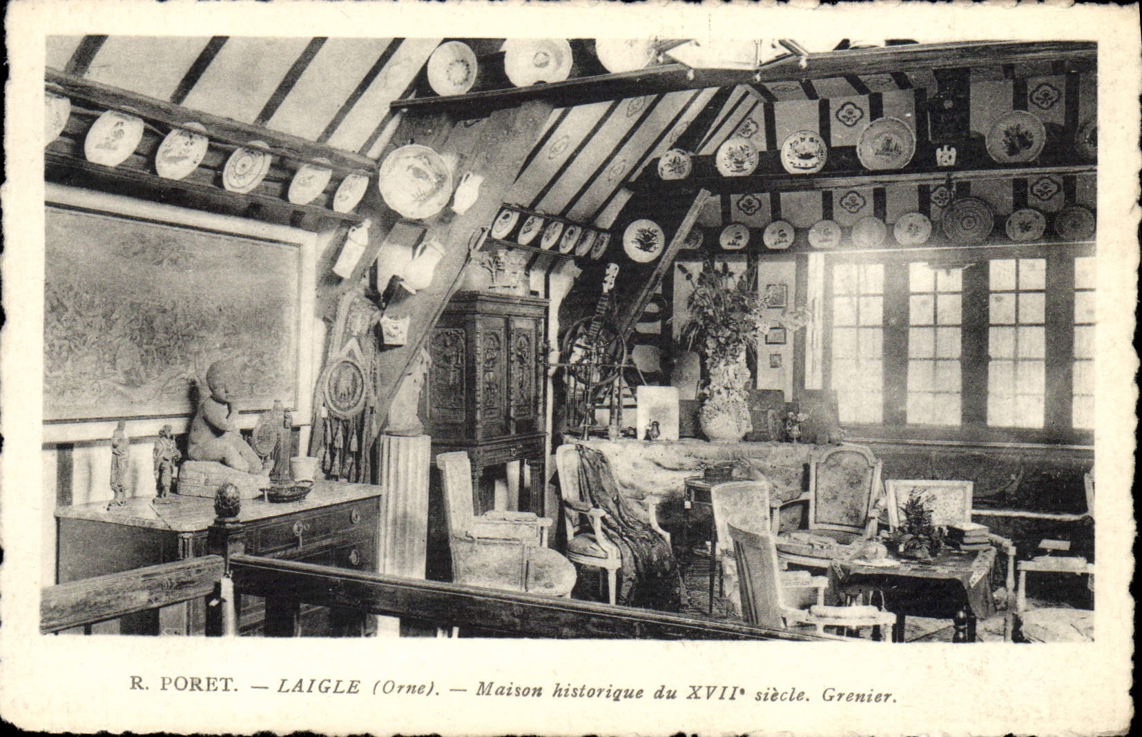 Postal Poret Laigle Casa histórico Granero