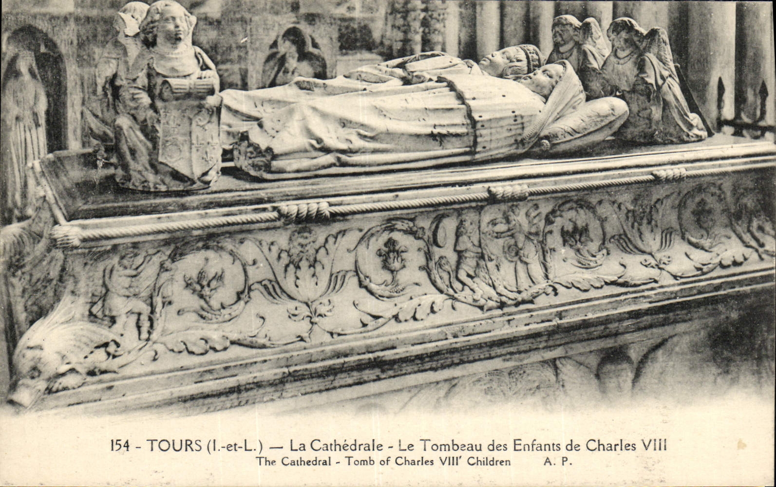 Vintage Postcard Towers the cathedral the tomb of the children of Charles VIII