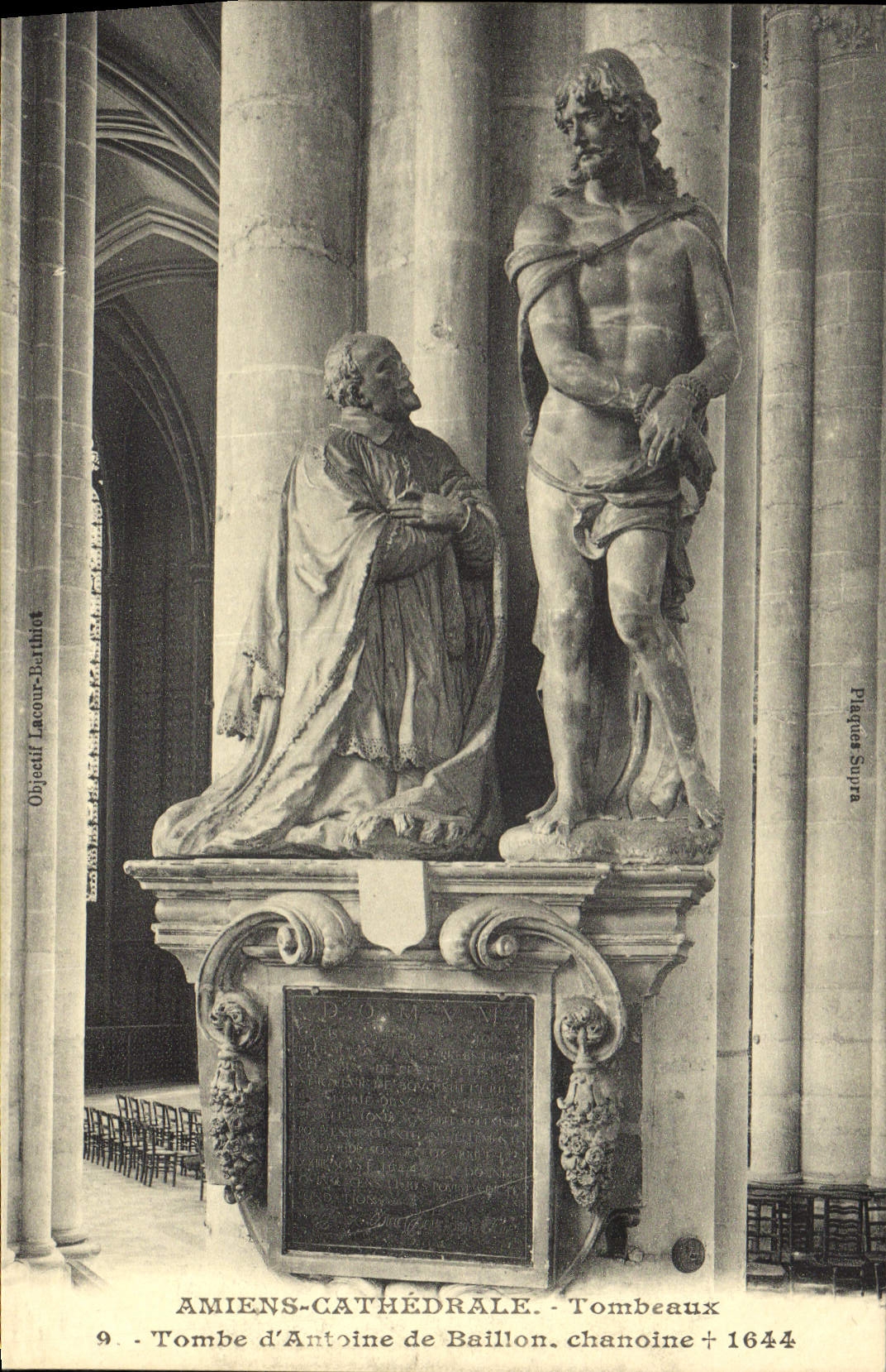 Vintage Postcards Amiens Cathedrale Tombs Fall from Antoine of Muzzle Canon