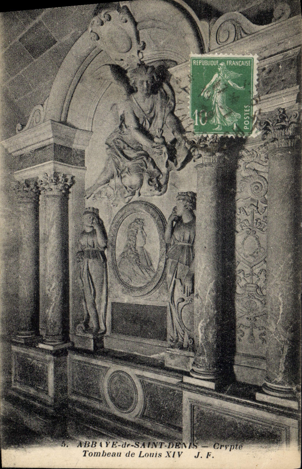 Vintage Postcard Abbey of Saint Denis Crupte Tomb of Louis XIV