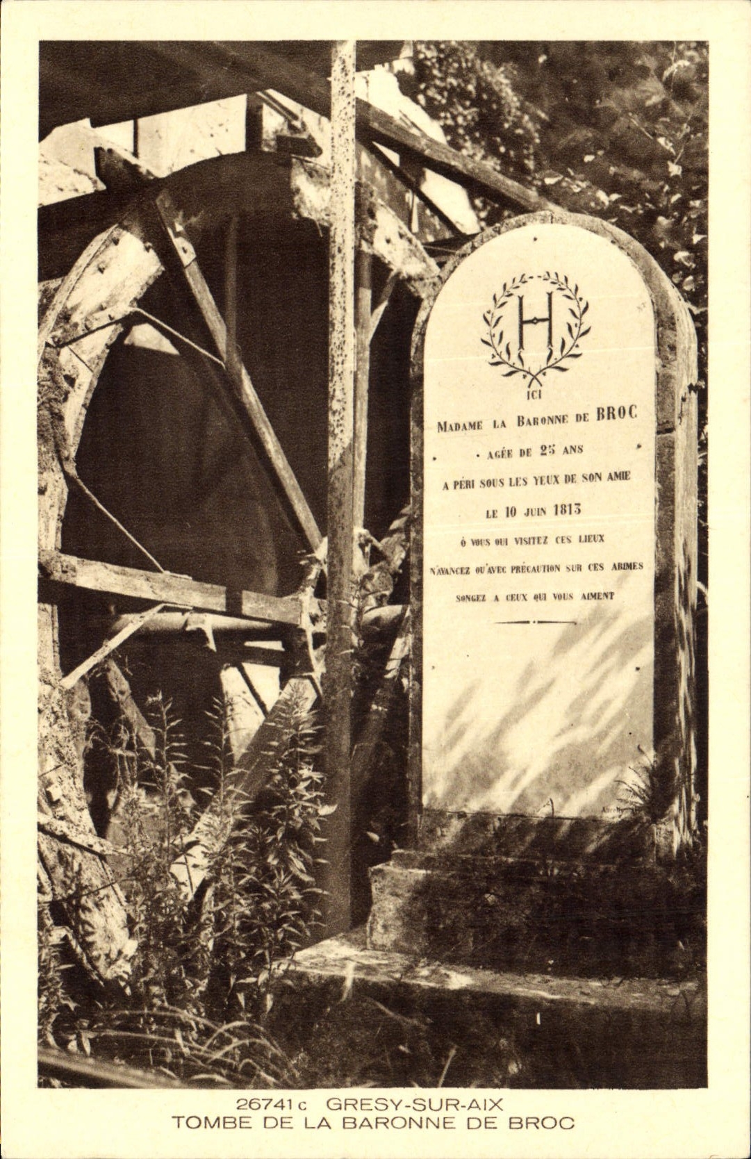 Vintage Postcards Gresy on Aix Fall from the Baroness of Pitcher