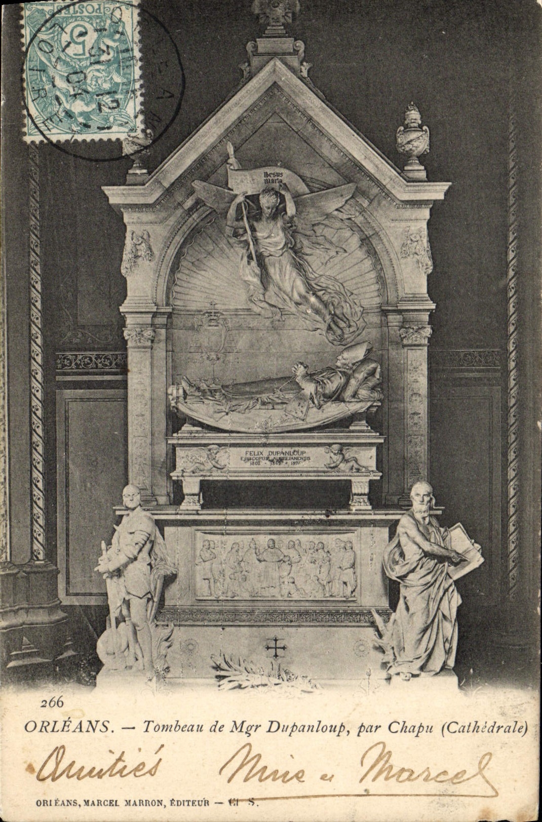 CPA Orleans Tombeau de Mgr Dupanloup par Chapu Cathedrale