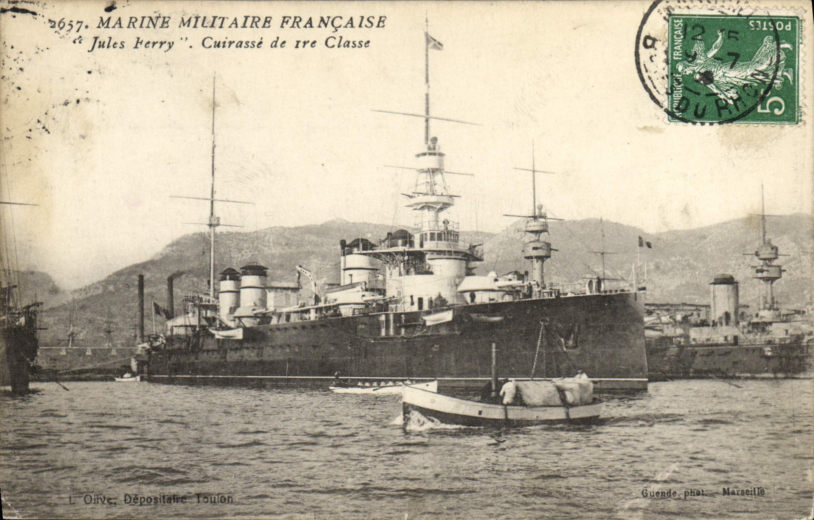 Vintage Postcard Bateau Jules Ferry Armours 1st class