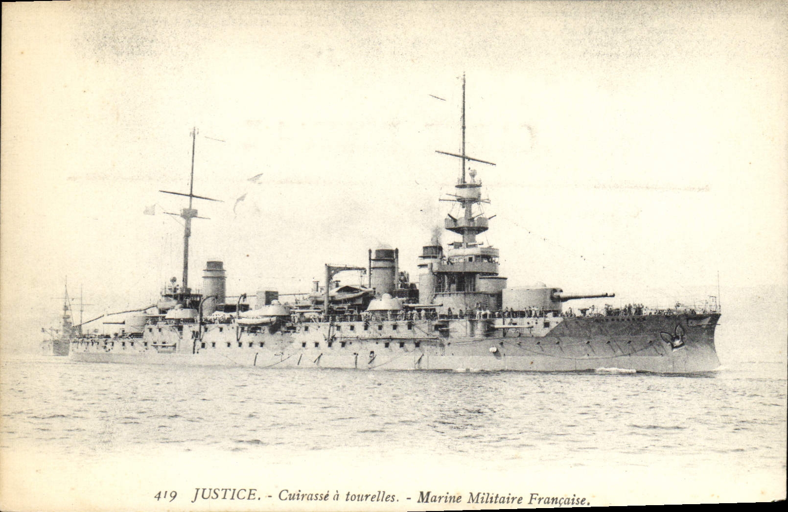 CPA Bateau Justice Cuirasse a tourelles 